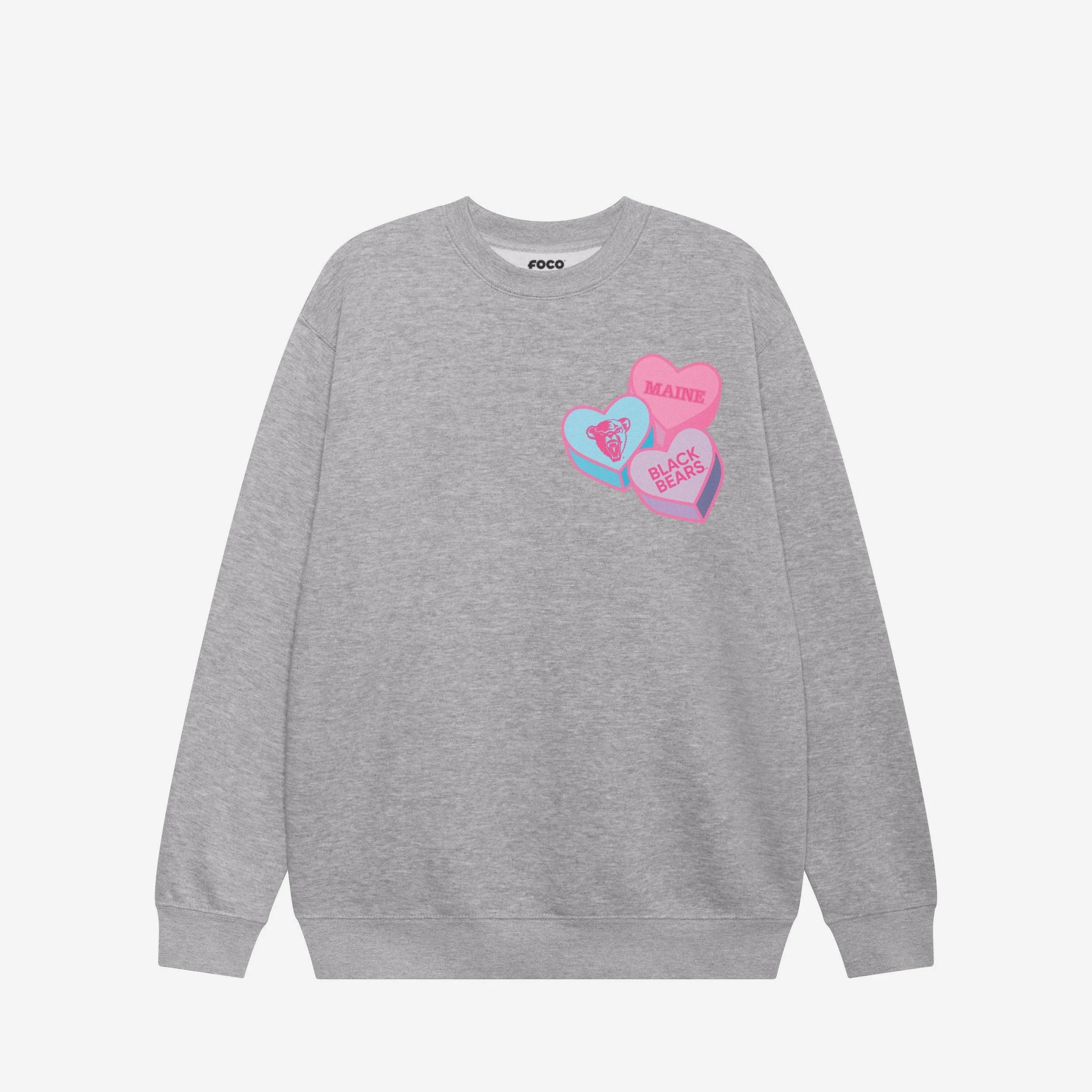 Maine Black Bears Candy Heart Crew Neck Sweatshirt - Image 3