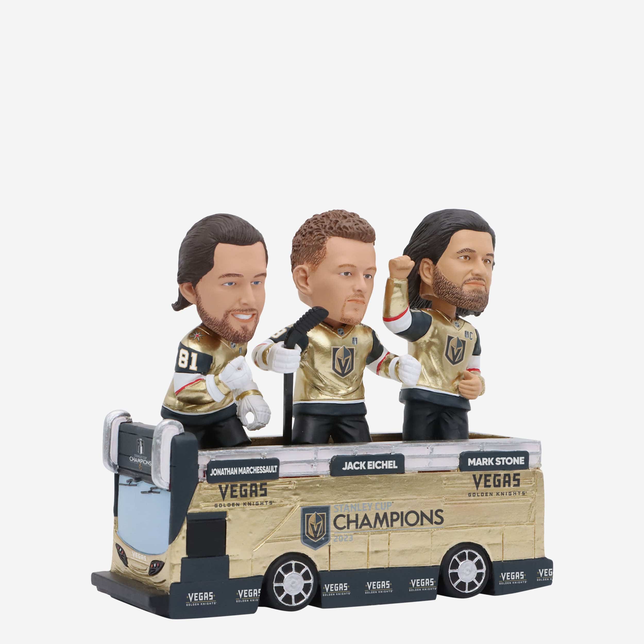 Mark Stone & Jonathan Marchessault & Jack Eichel Vegas Golden Knights 2023 Stanley Cup Champions Bus Triple Bobblehead - Image 4