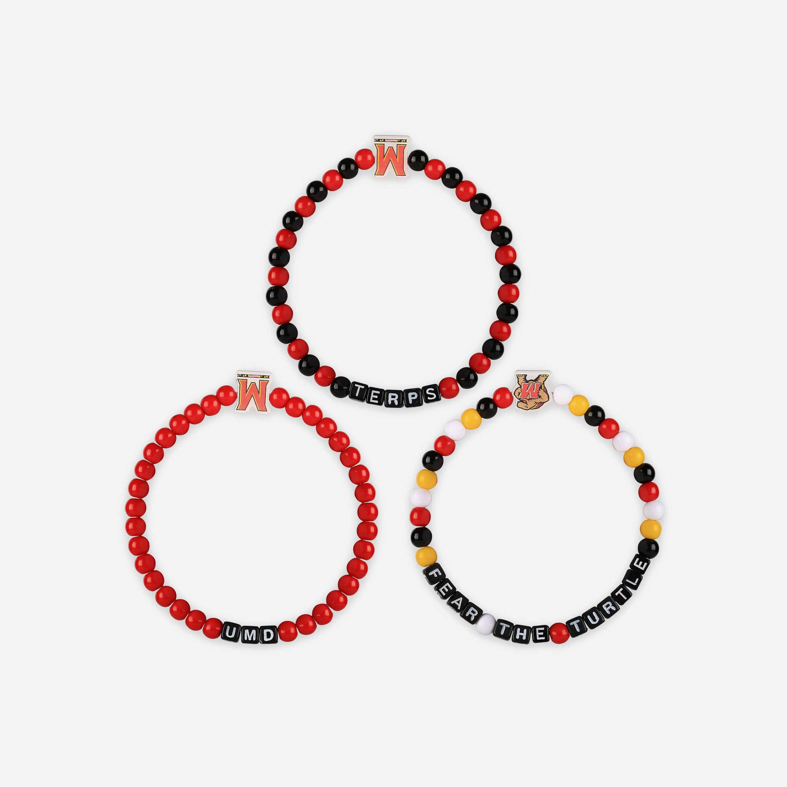 Maryland Terrapins 3 Pack Beaded Friendship Bracelet - Image 3