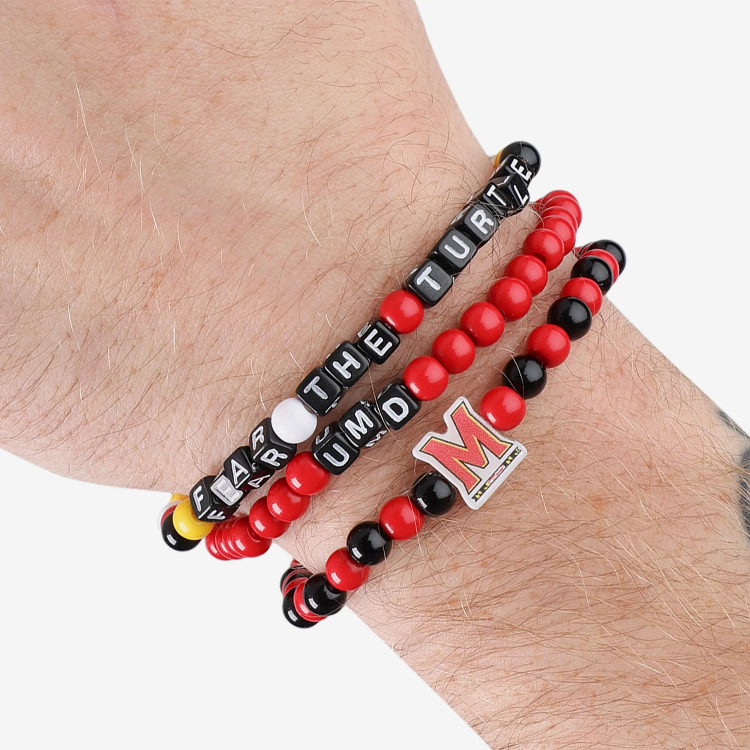 Maryland Terrapins 3 Pack Beaded Friendship Bracelet - Image 4