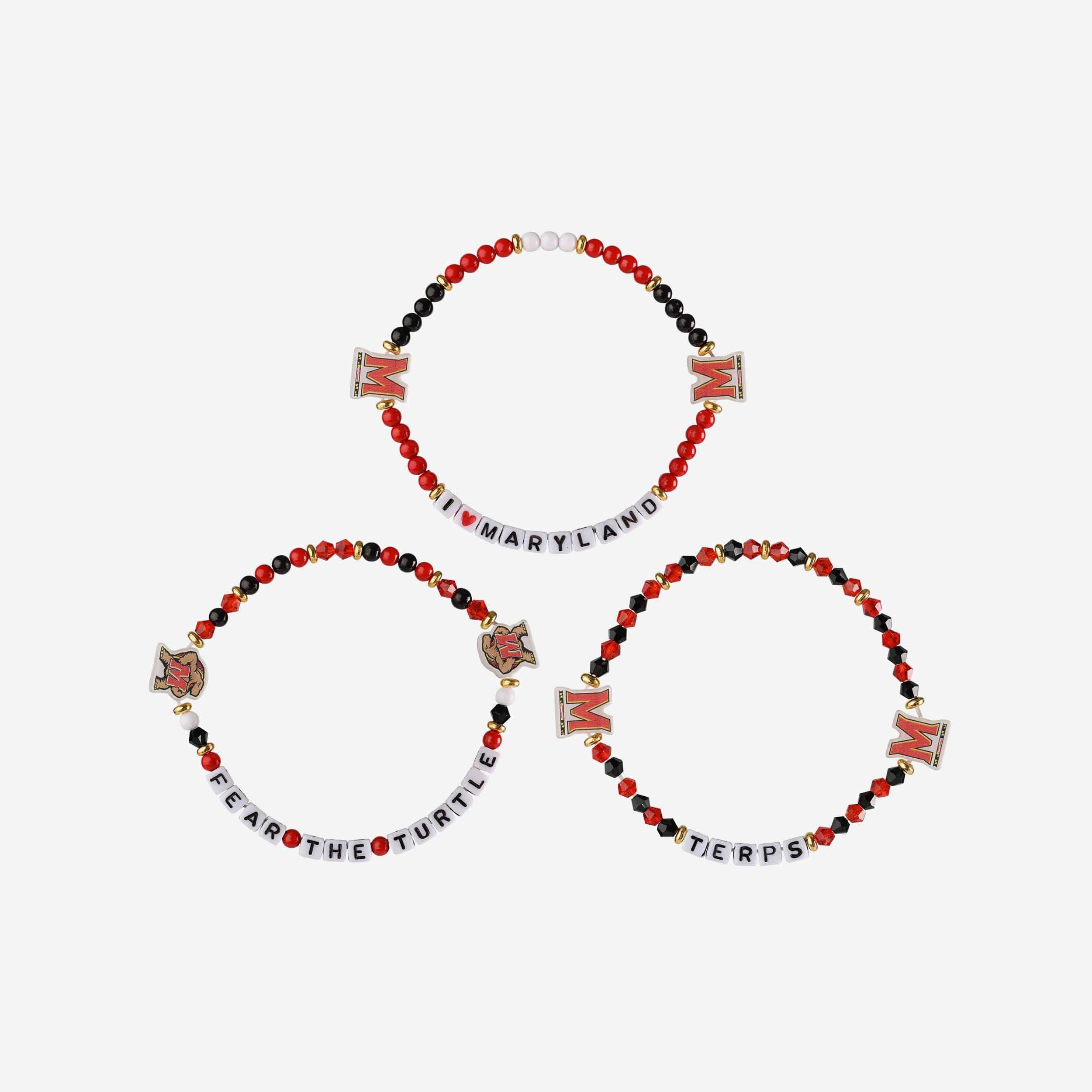 Maryland Terrapins 3 Pack Friendship Bracelet - Image 3