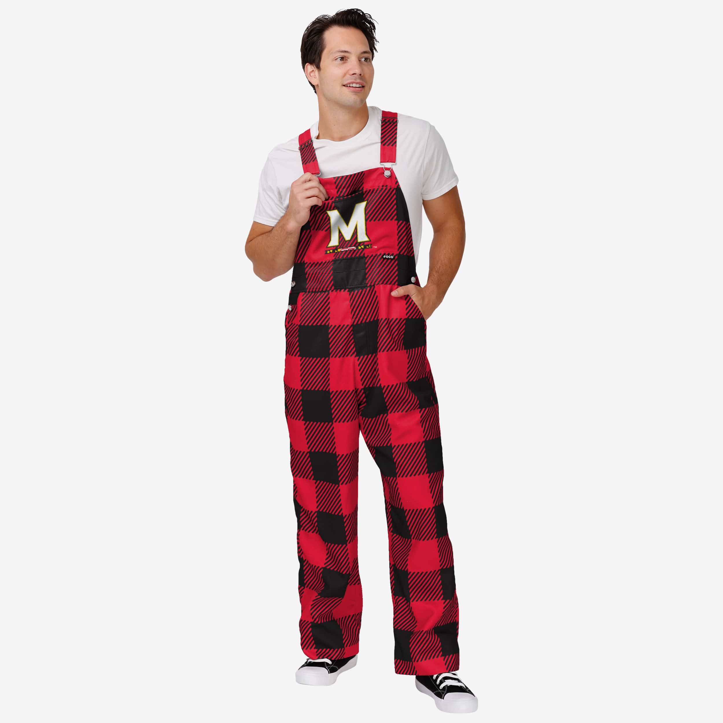 Maryland Terrapins Mens Plaid Bib Overalls