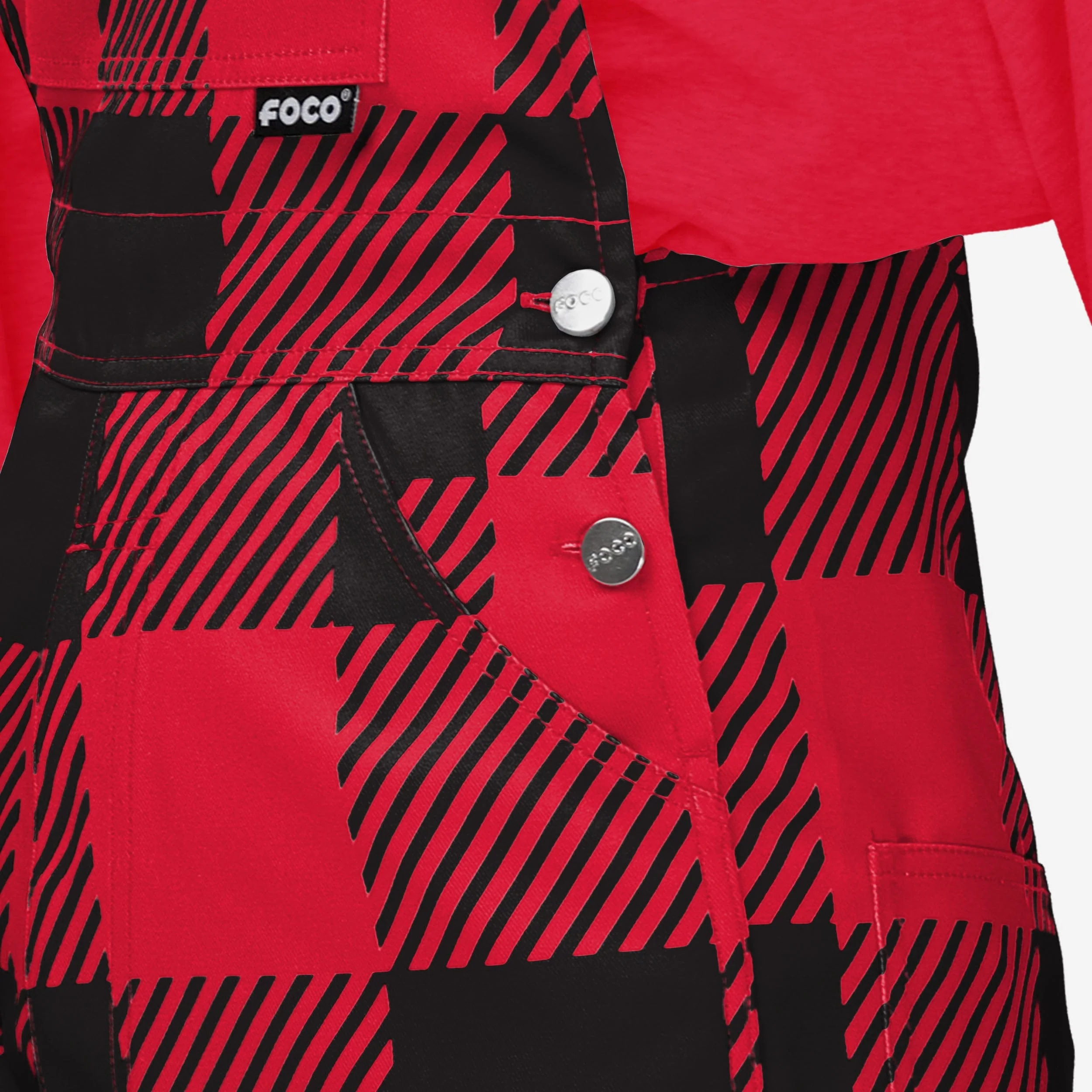 Maryland Terrapins Womens Plaid Bib Overalls - Image 5