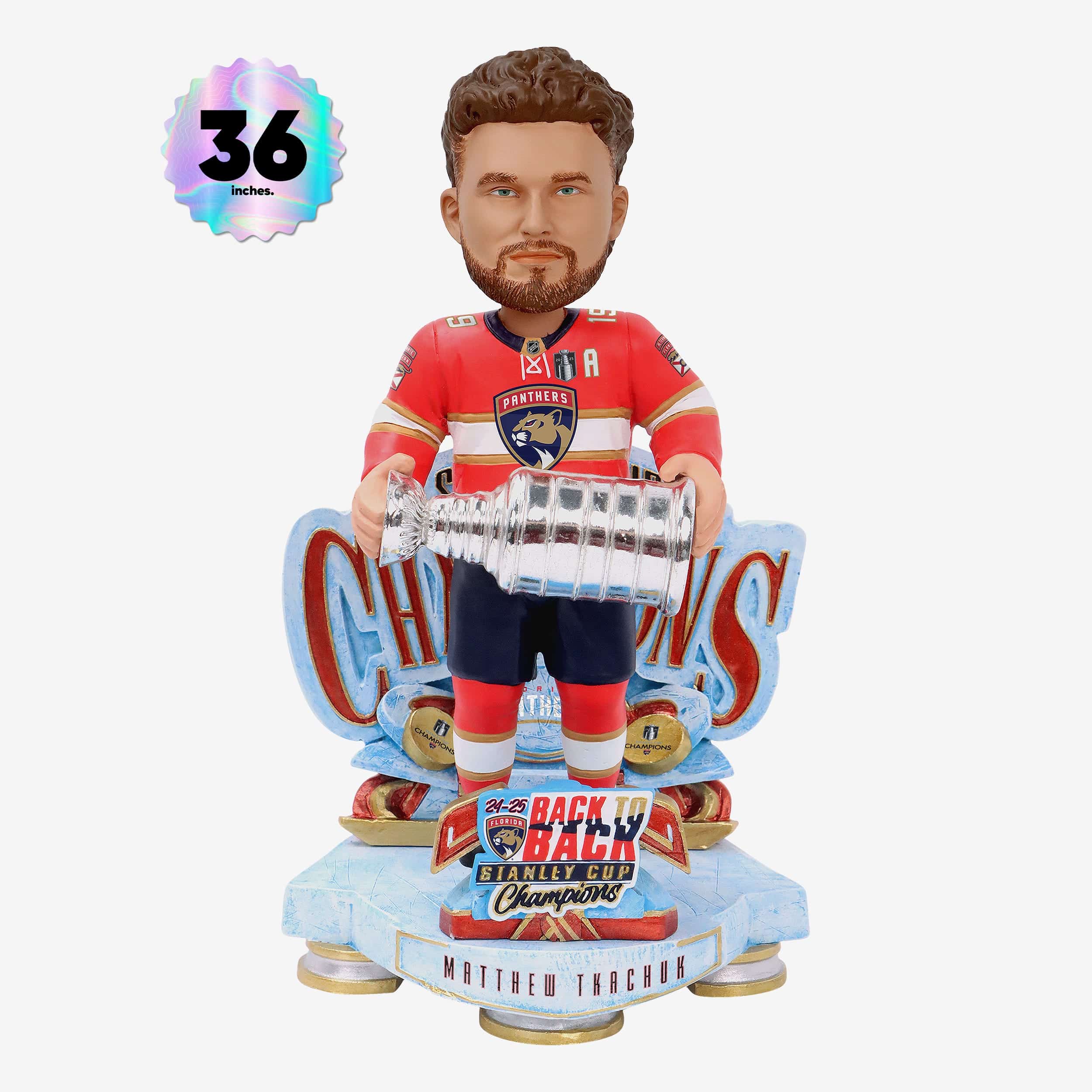 Matthew Tkachuk Florida Panthers 2025 Stanley Cup Champions Celebration 3 Ft Bobblehead