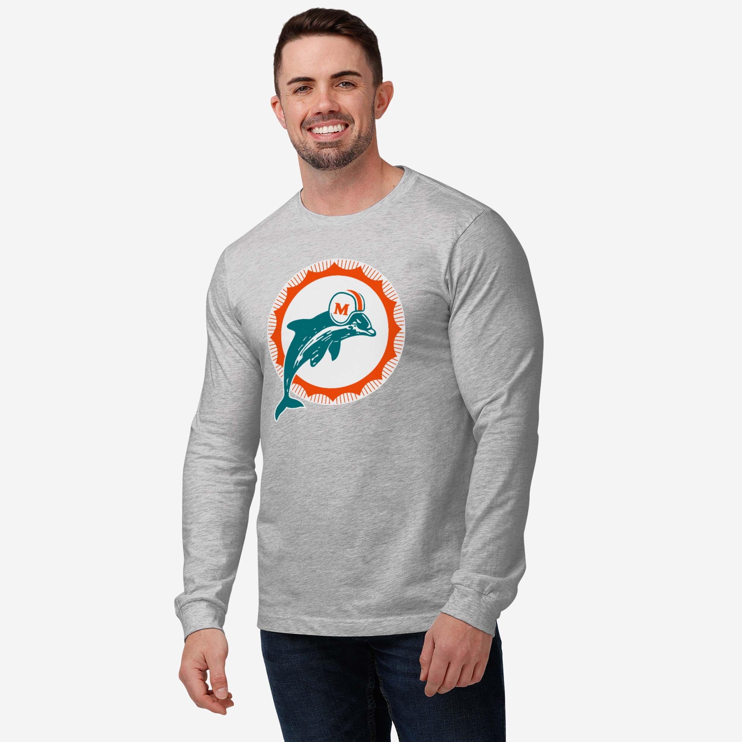 Miami Dolphins 1966 Retro Logo Long Sleeve T-Shirt - Image 2