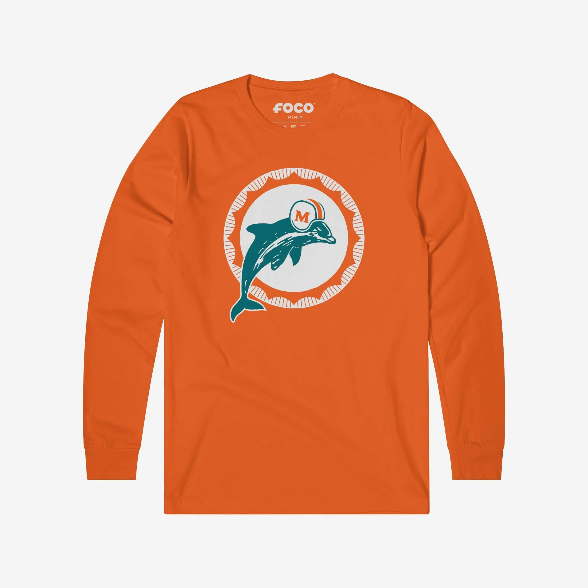 Miami Dolphins 1966 Retro Logo Long Sleeve T-Shirt - Image 5