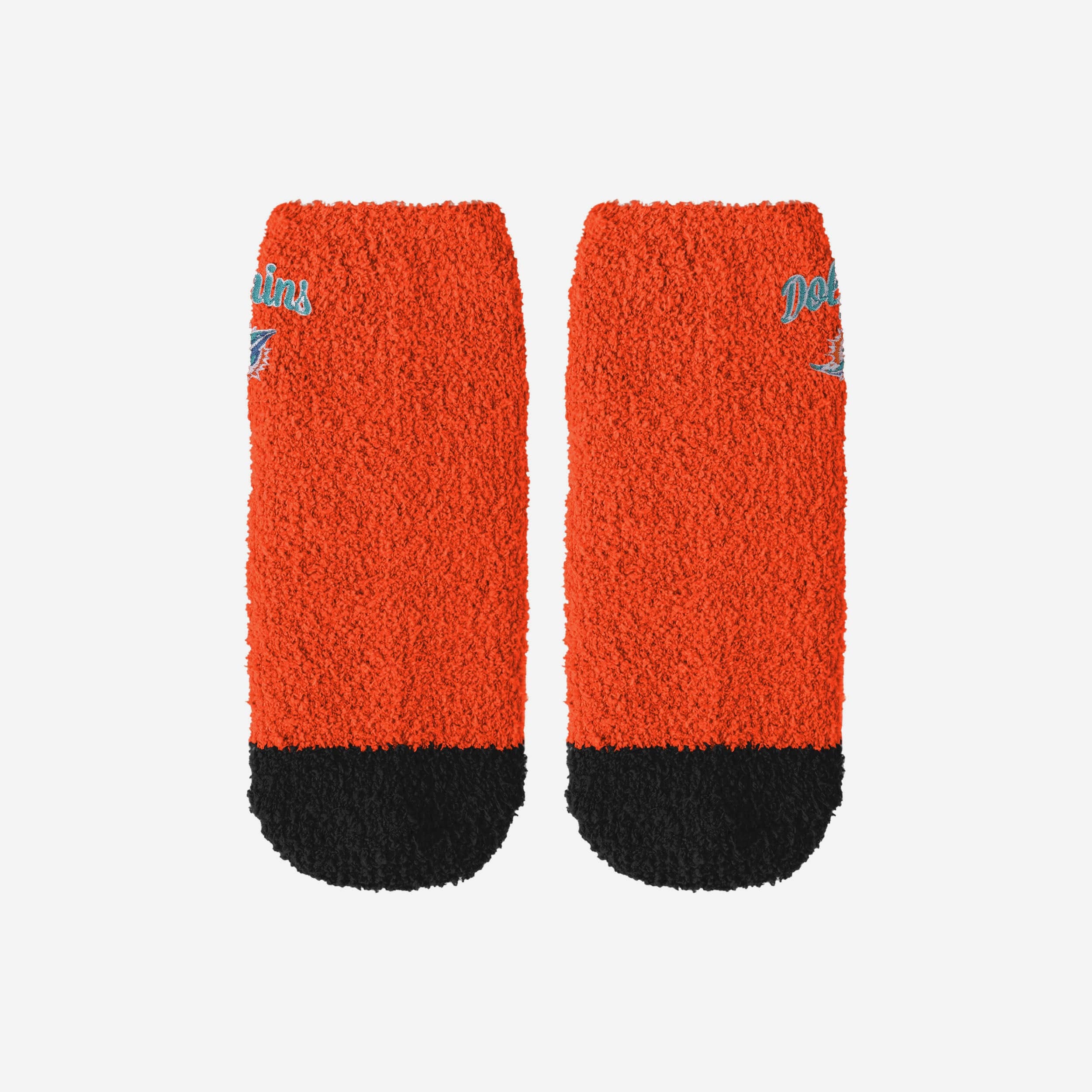Miami Dolphins 2 Pack Womens Script Logo Fuzzy Ankle Socks - Image 4