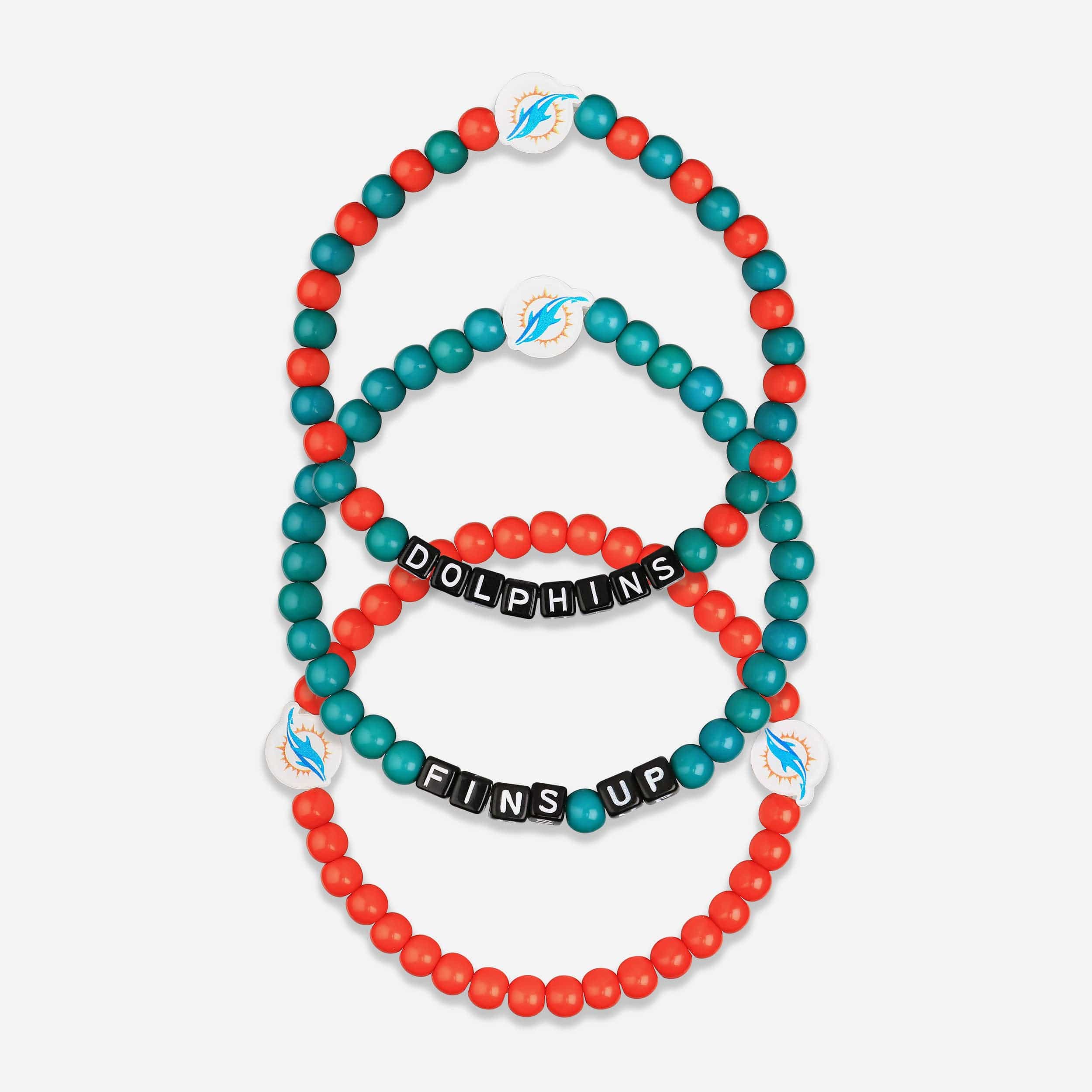 Miami Dolphins 3 Pack Beaded Friendship Bracelet