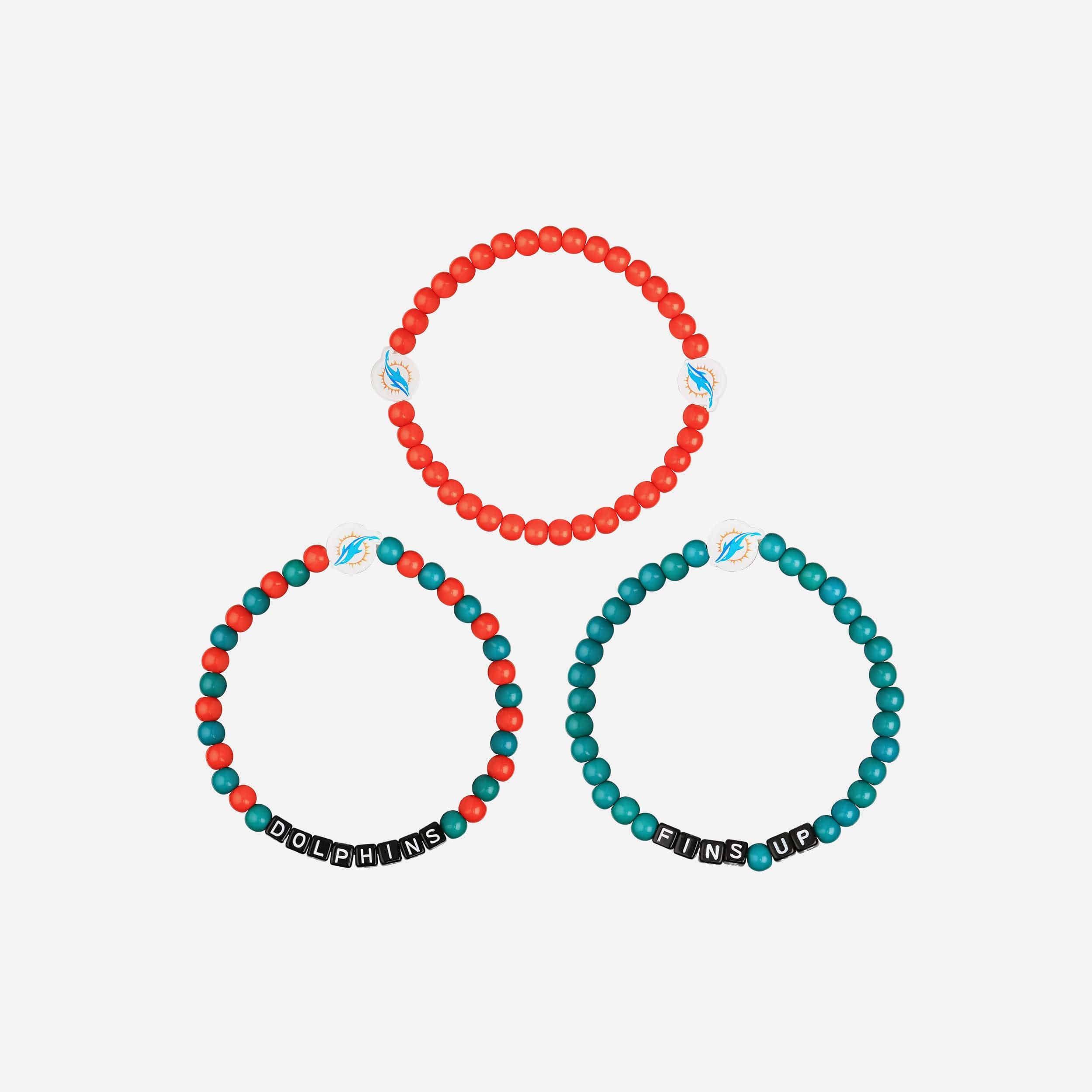 Miami Dolphins 3 Pack Beaded Friendship Bracelet - Image 3