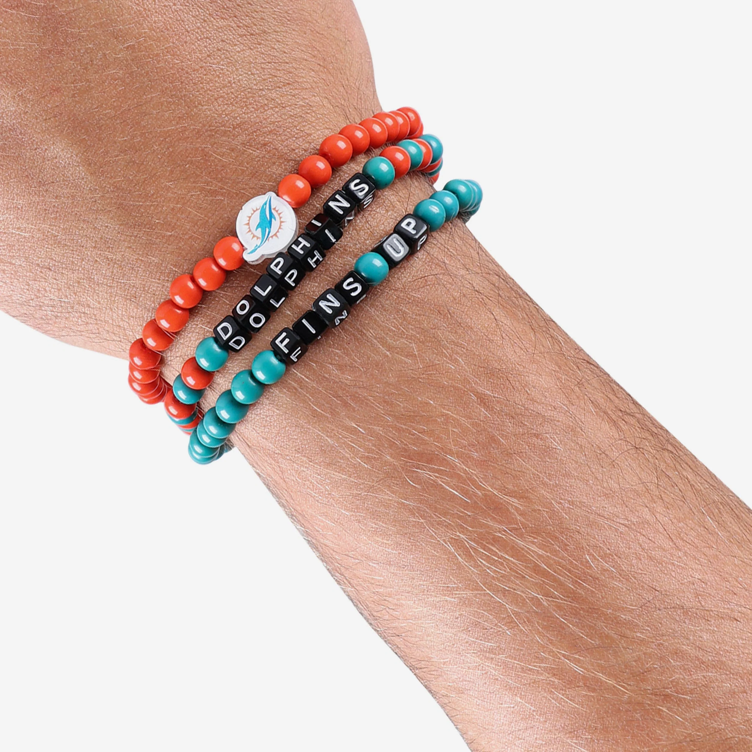 Miami Dolphins 3 Pack Beaded Friendship Bracelet - Image 4
