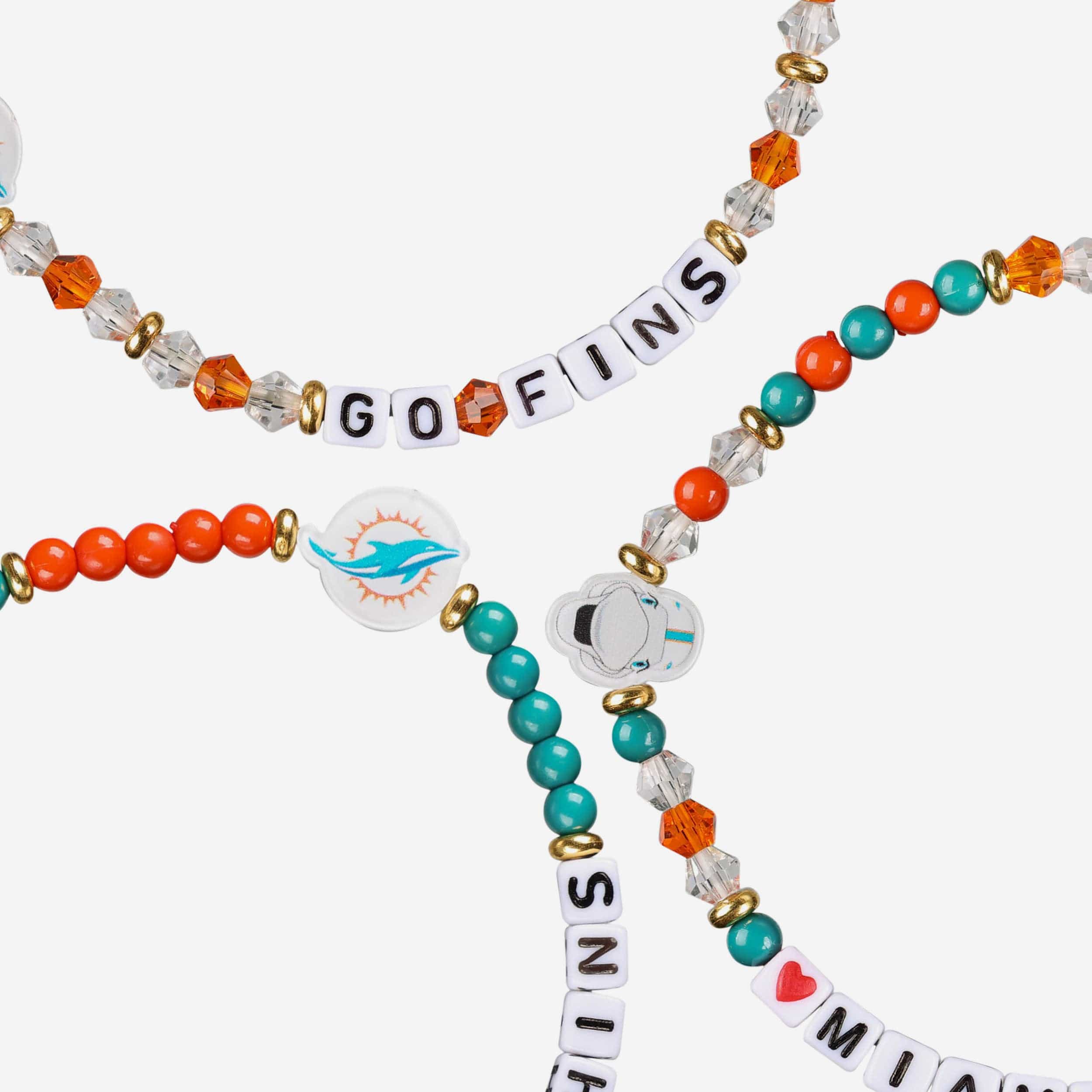 Miami Dolphins 3 Pack Friendship Bracelet - Image 2