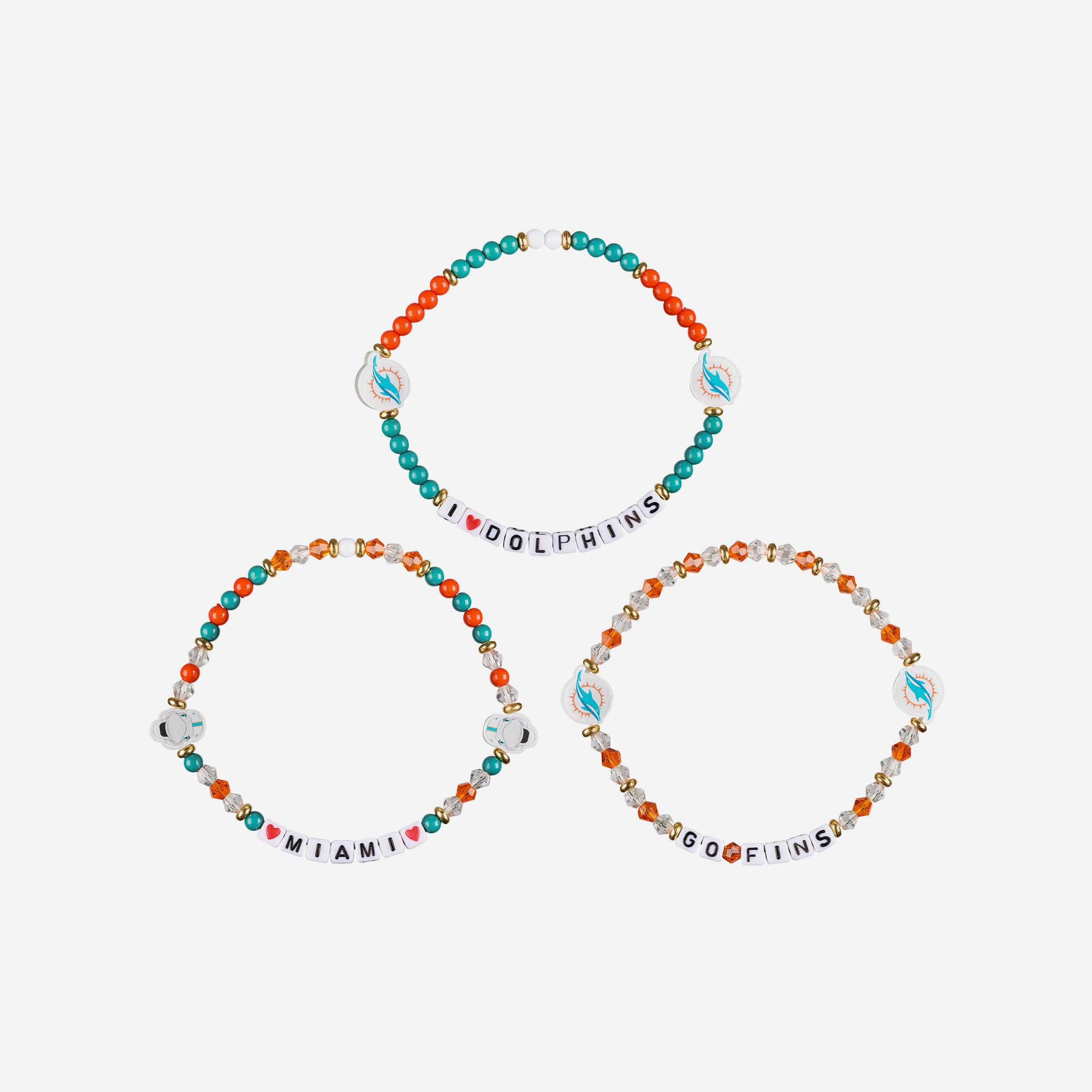 Miami Dolphins 3 Pack Friendship Bracelet - Image 3