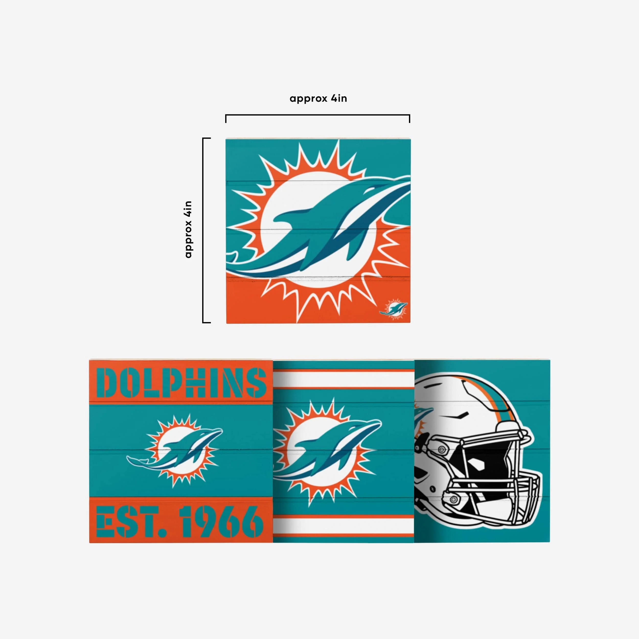 Miami Dolphins 4 Pack Pallet Coaster Set - Image 5