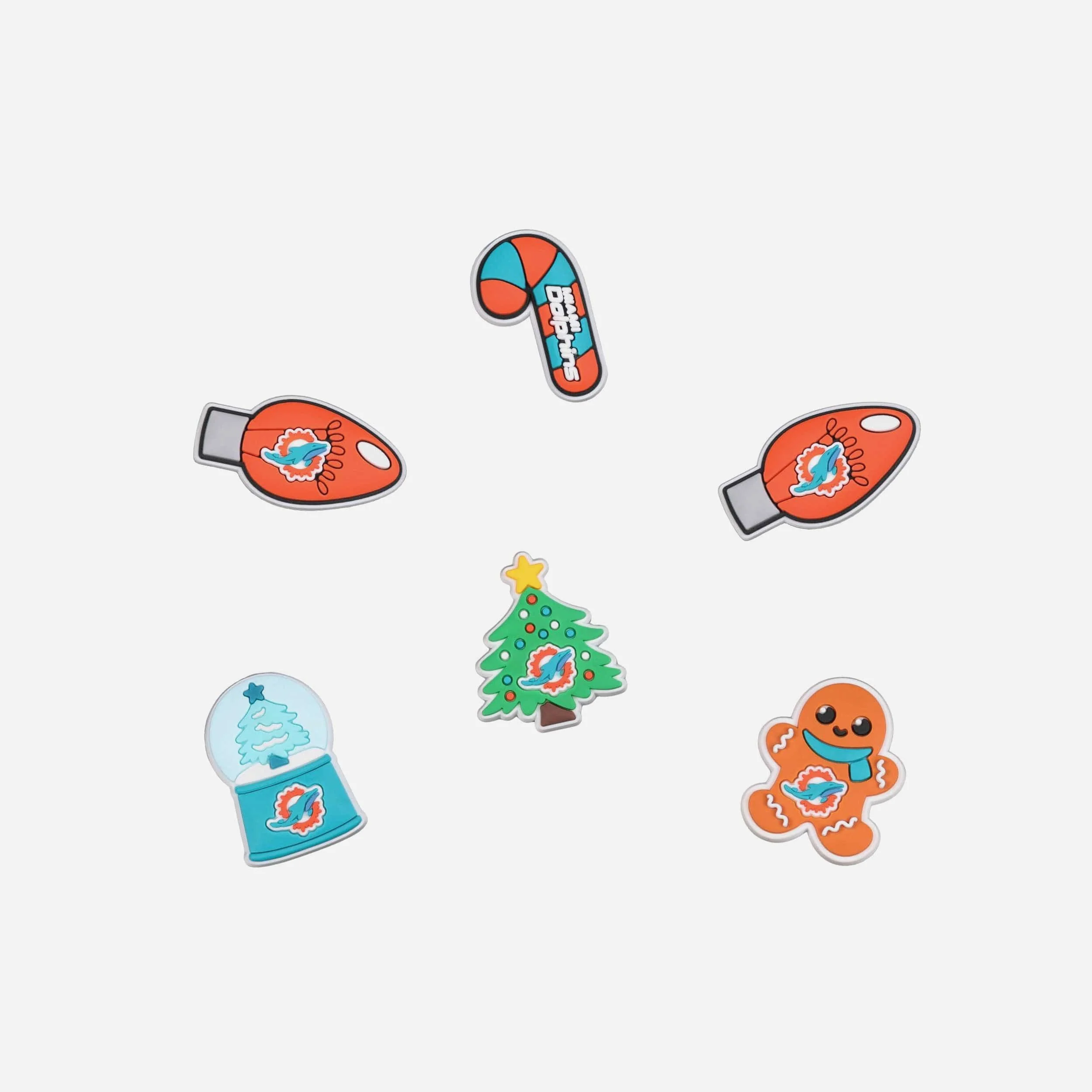 Miami Dolphins 6 Pack Holiday Team Clog Charms