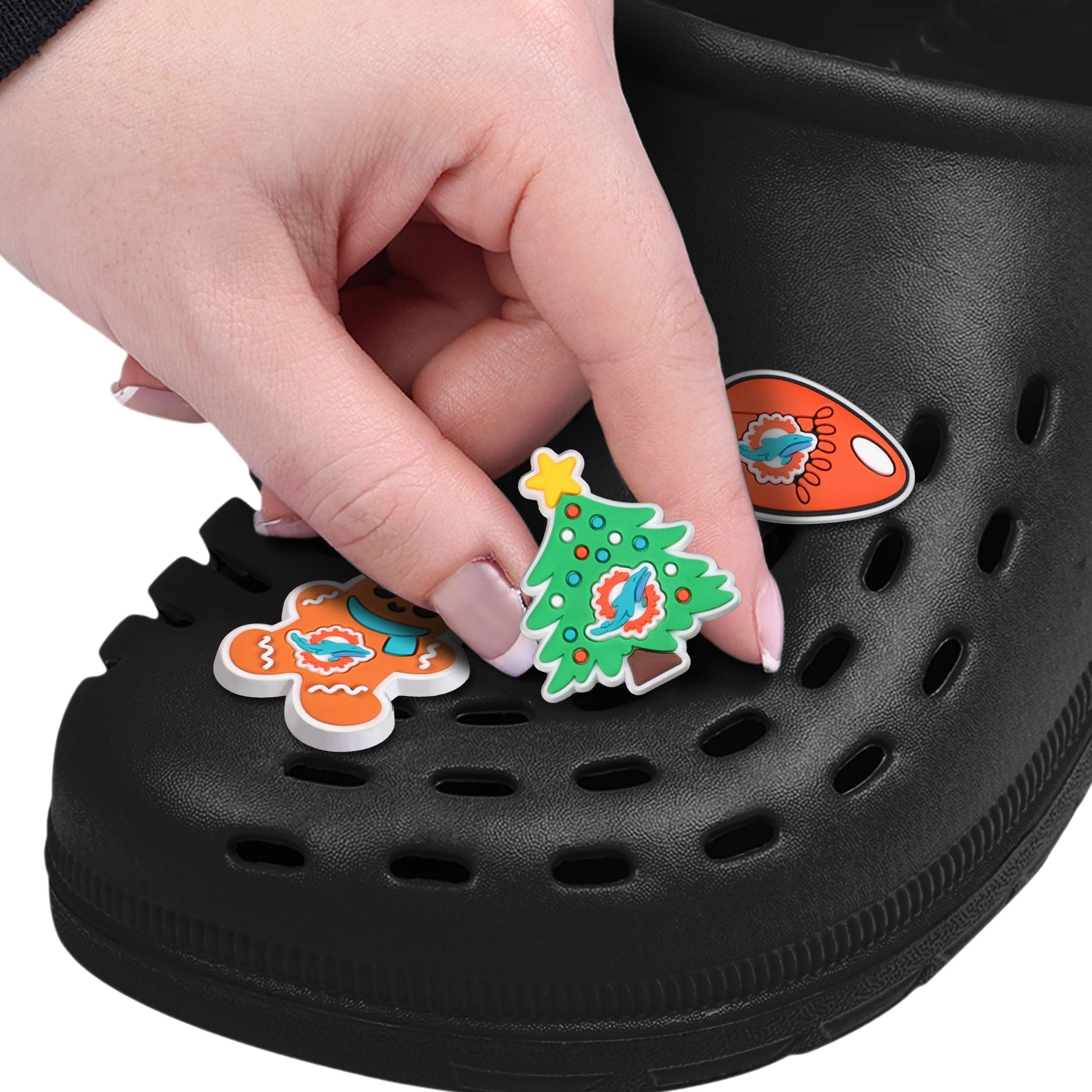 Miami Dolphins 6 Pack Holiday Team Clog Charms - Image 3