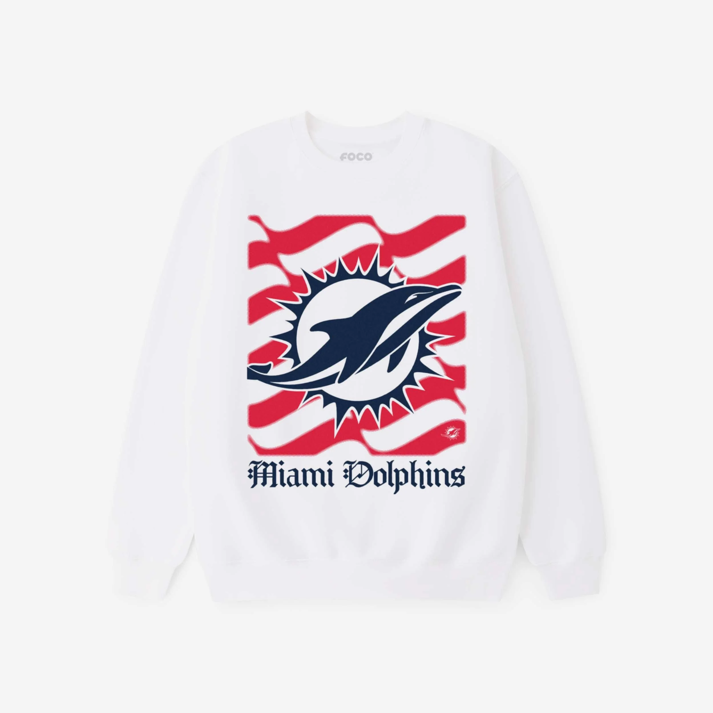 Miami Dolphins American Heritage Wordmark Crew Neck Sweatshirt