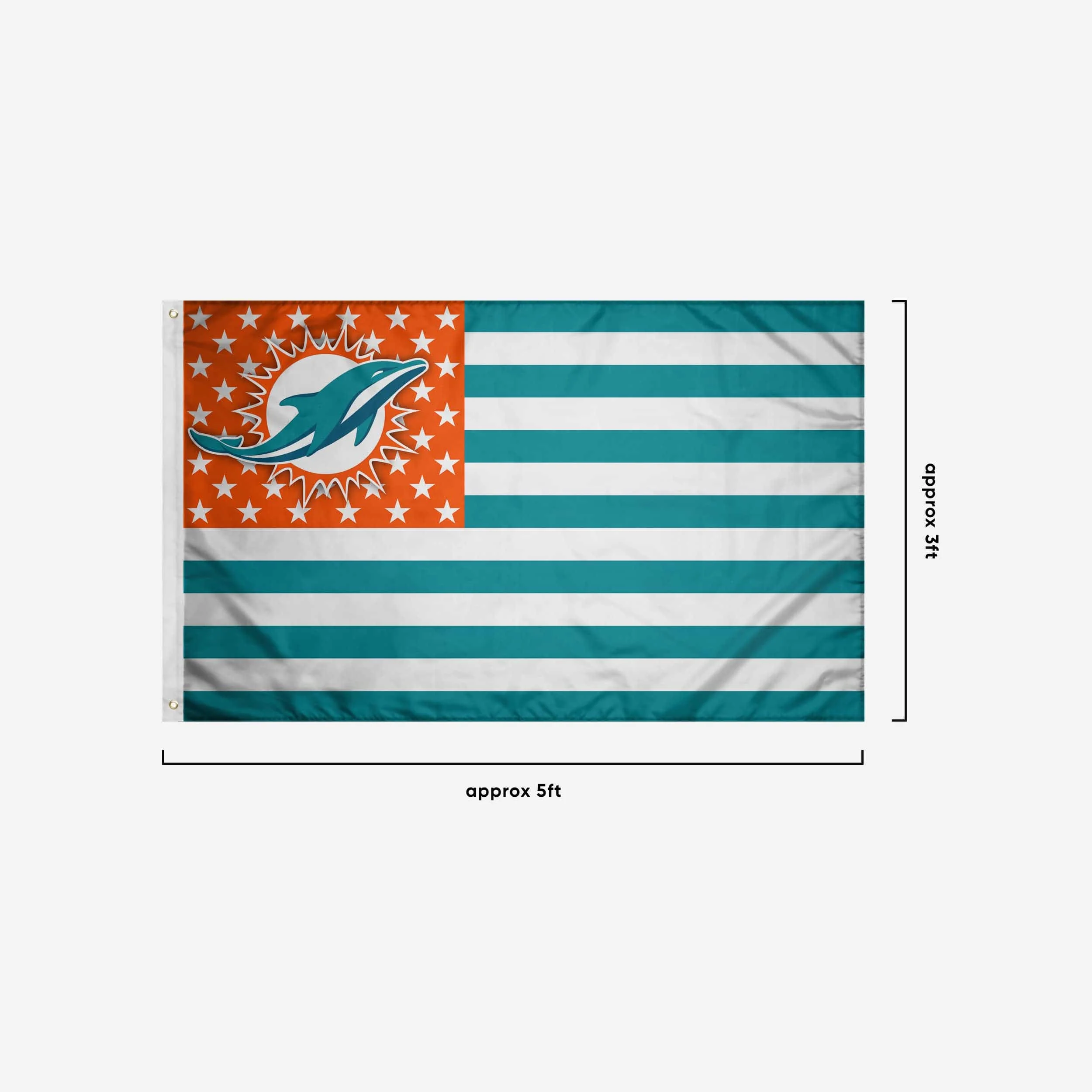 Miami Dolphins American Stars Horizontal Flag - Image 3