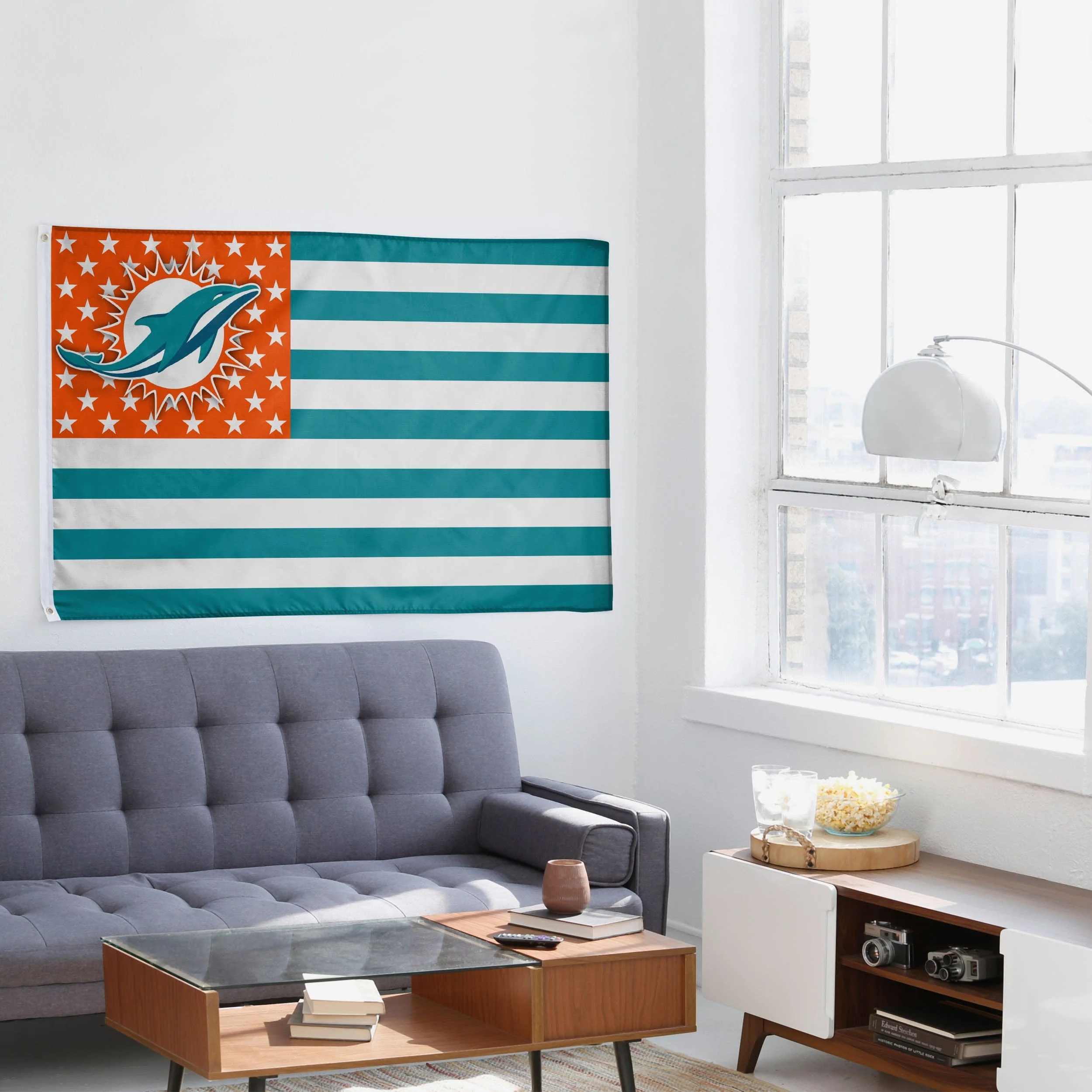 Miami Dolphins American Stars Horizontal Flag - Image 4