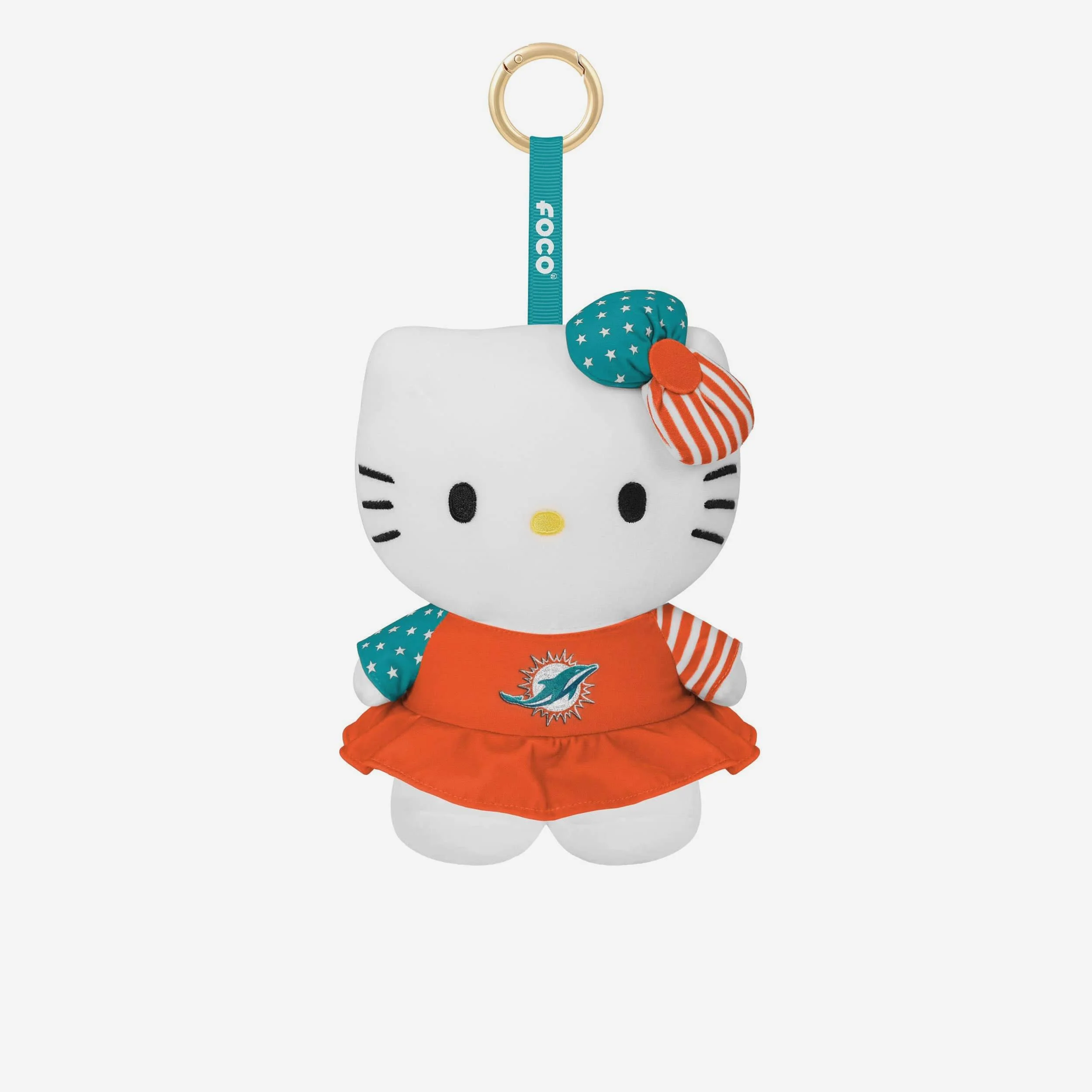 Miami Dolphins Americana Plush Hello Kitty® Bag Charm Keychain