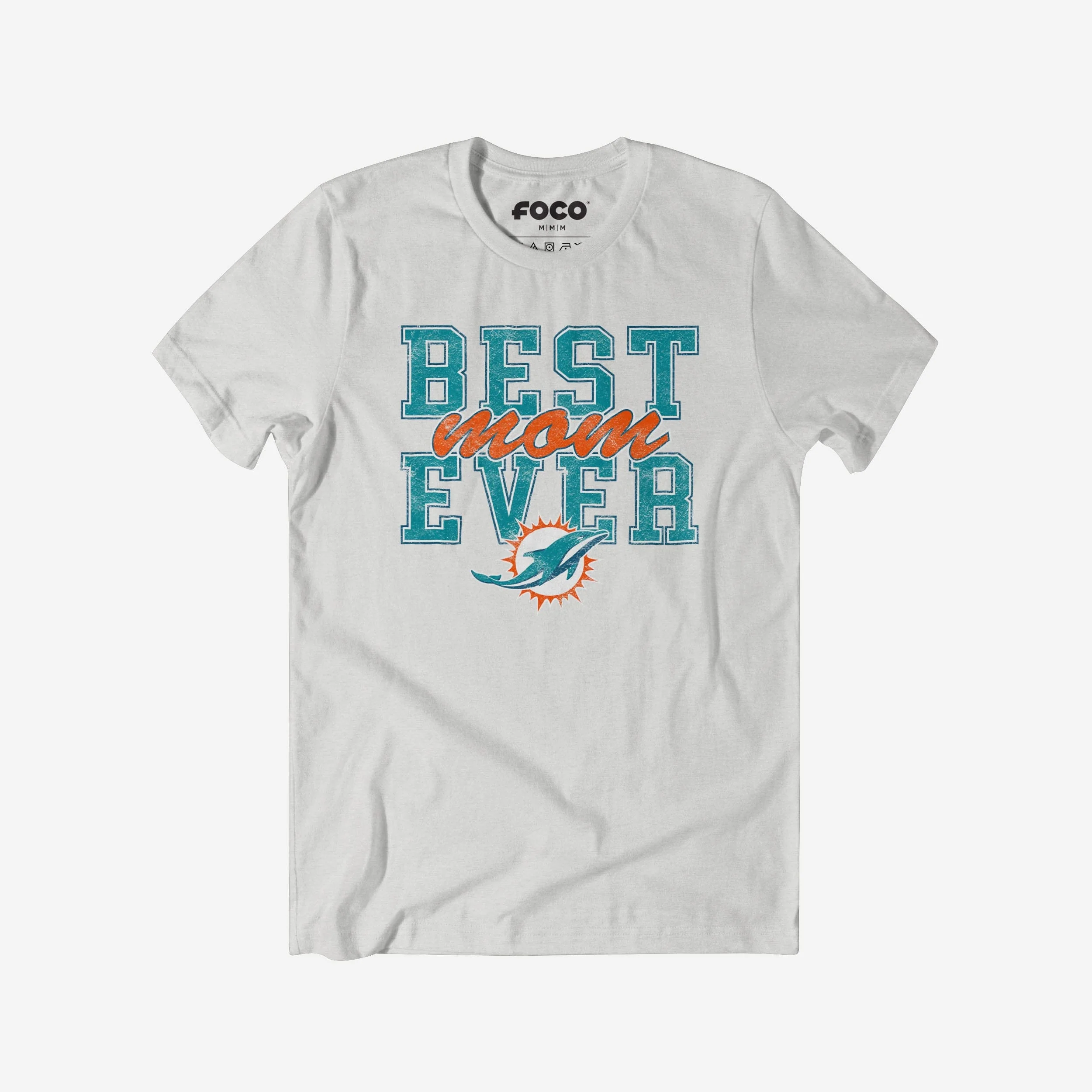 Miami Dolphins Best Mom Ever Stacked T-Shirt