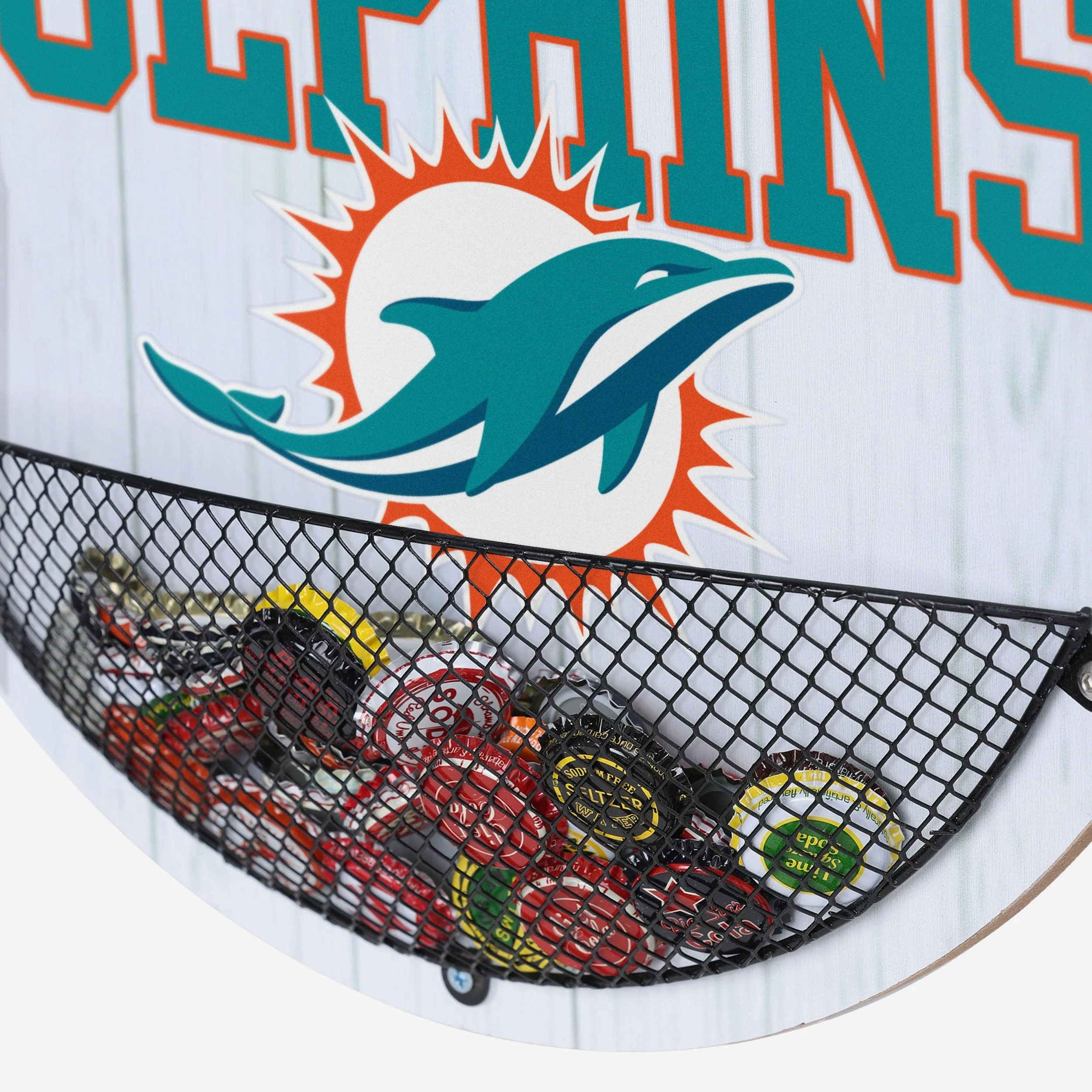 Miami Dolphins Bottle Opener Cap Catcher Wall Sign - Image 4