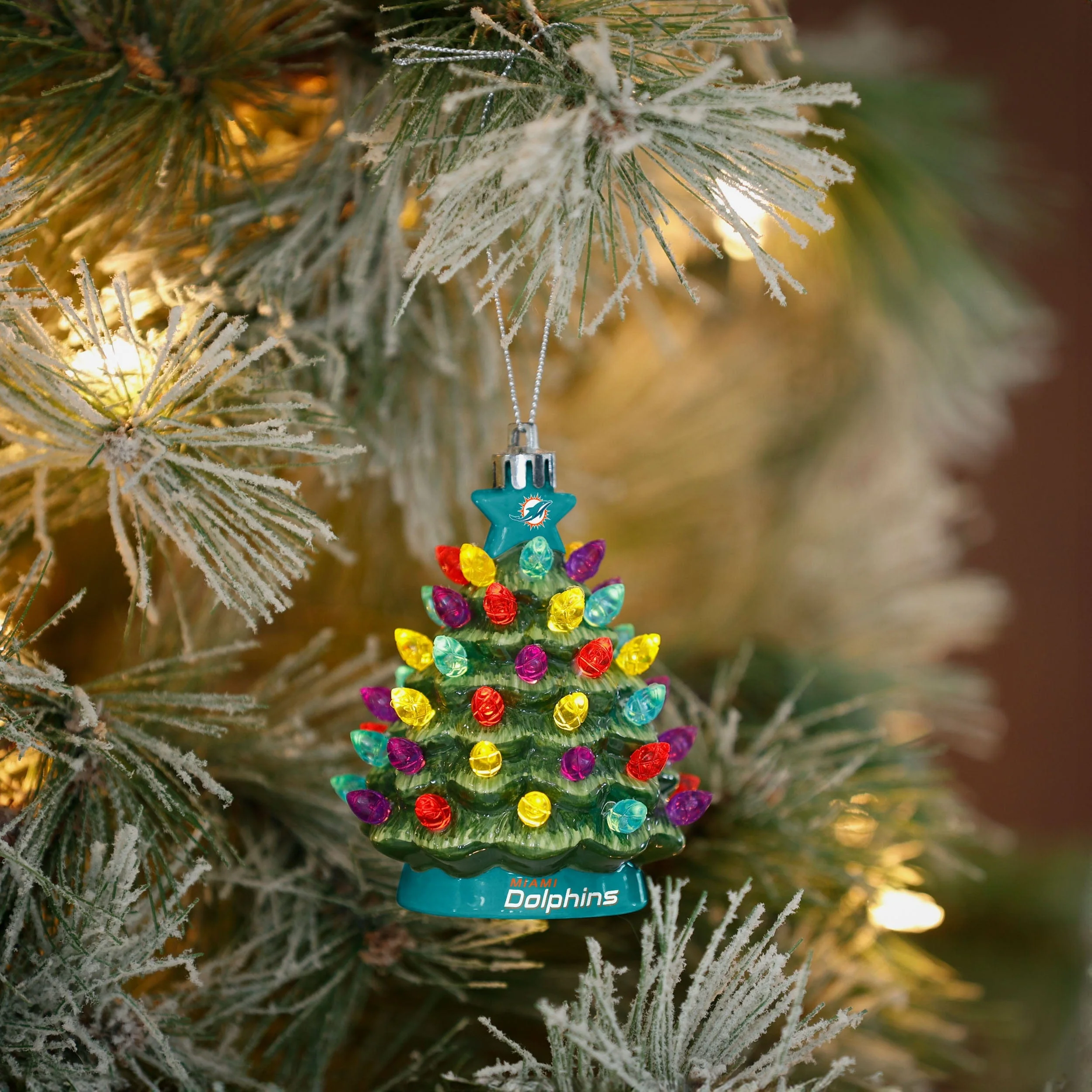 Miami Dolphins Ceramic Tree Ornament - Image 2