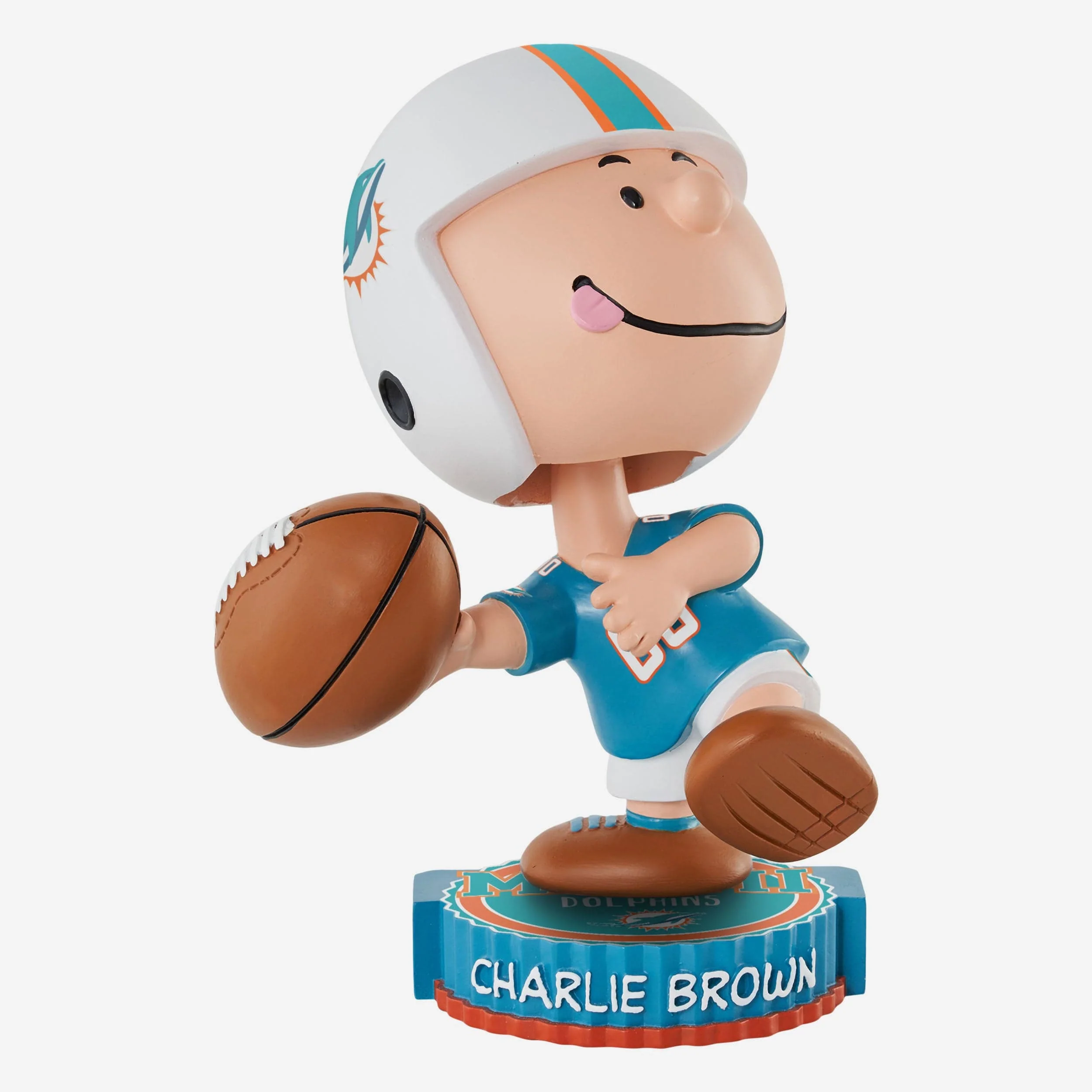Miami Dolphins Charlie Brown Peanuts Bighead Bobblehead