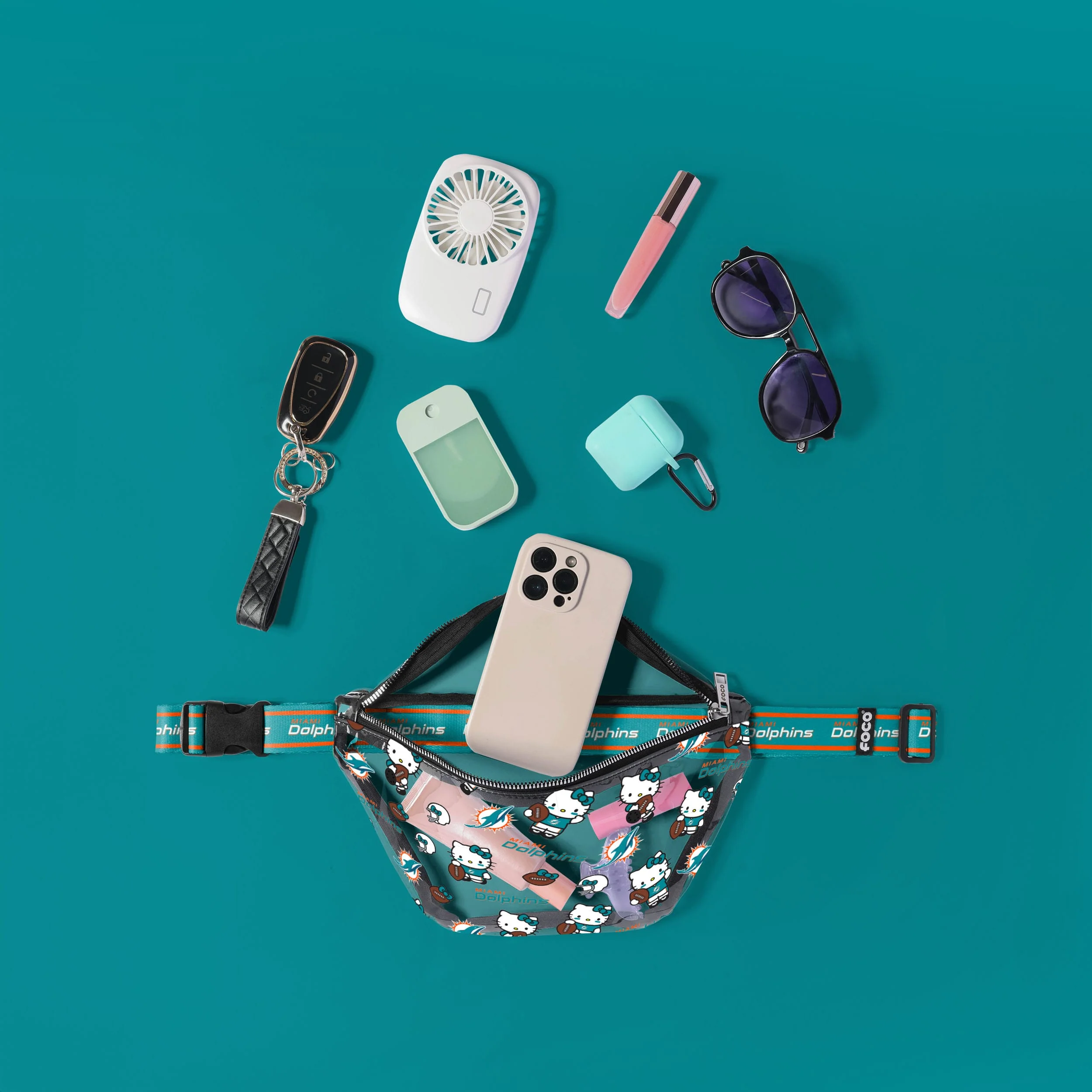 Miami Dolphins Hello Kitty® Clear Fanny Pack - Image 3