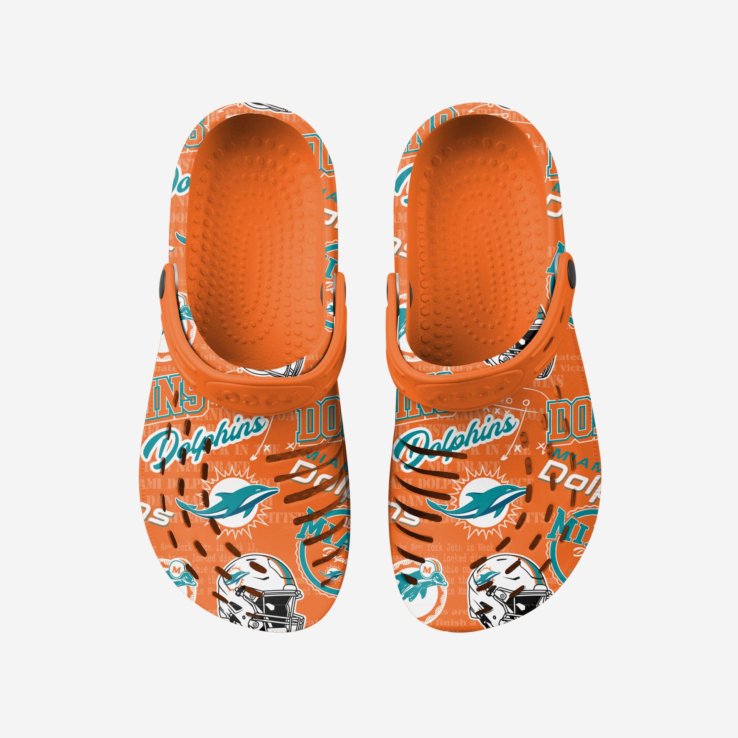 Miami Dolphins Historic Print Clog With Strap - Image 4