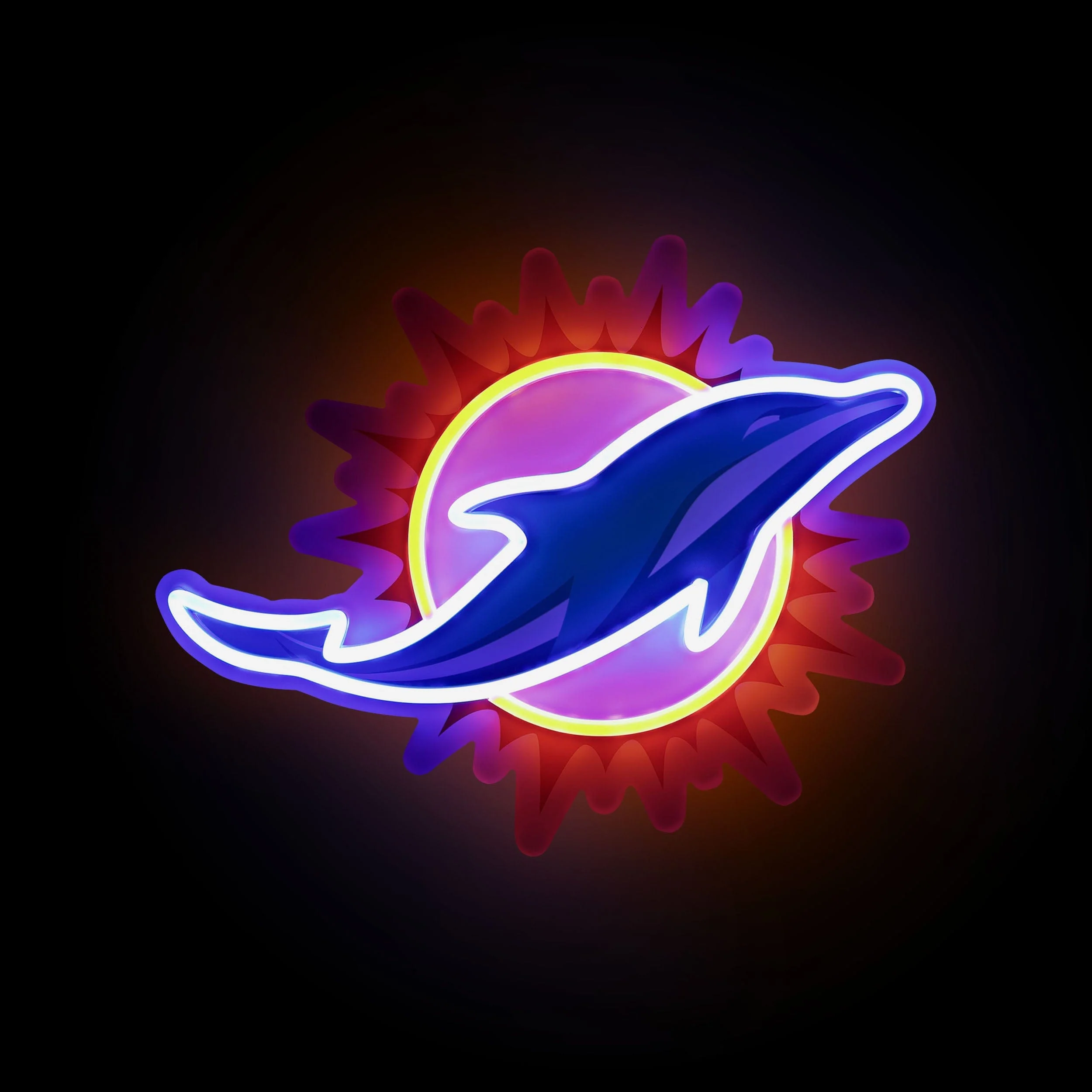 Miami Dolphins LED Neon Light Up Team Logo Sign - Image 2