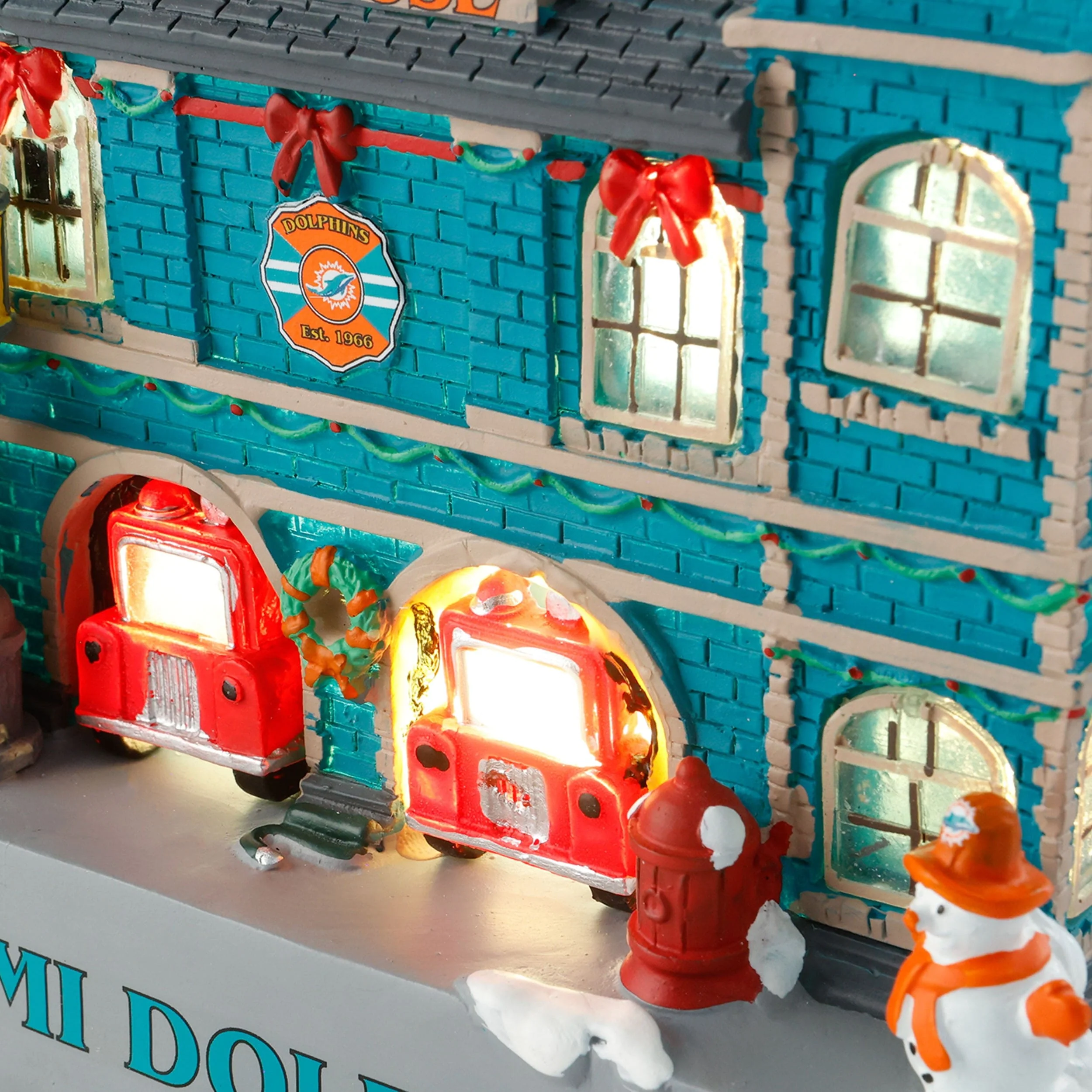 Miami Dolphins Light Up Resin Team Firehouse - Image 3