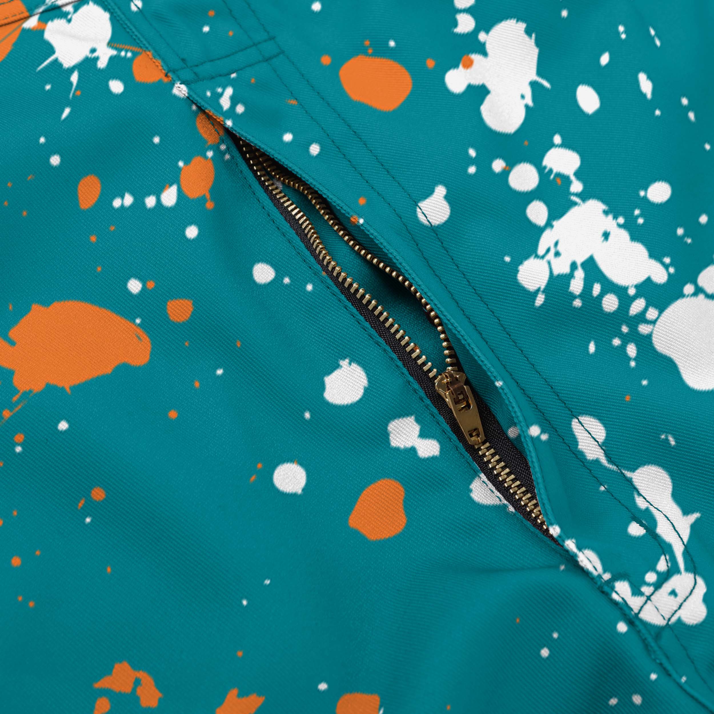 Miami Dolphins Mens Paint Splatter Bib Shortalls - Image 5