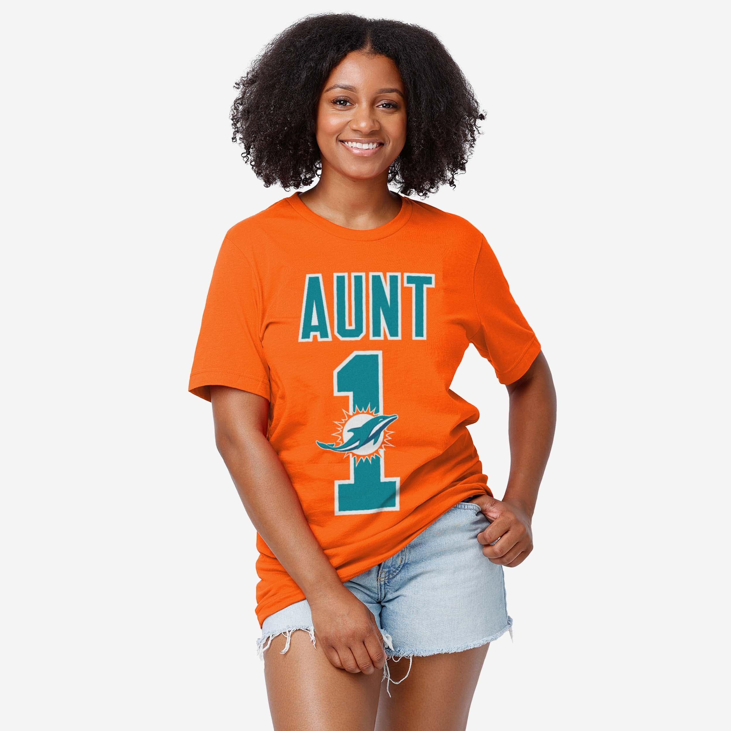 Miami Dolphins Number 1 Aunt T-Shirt - Image 2