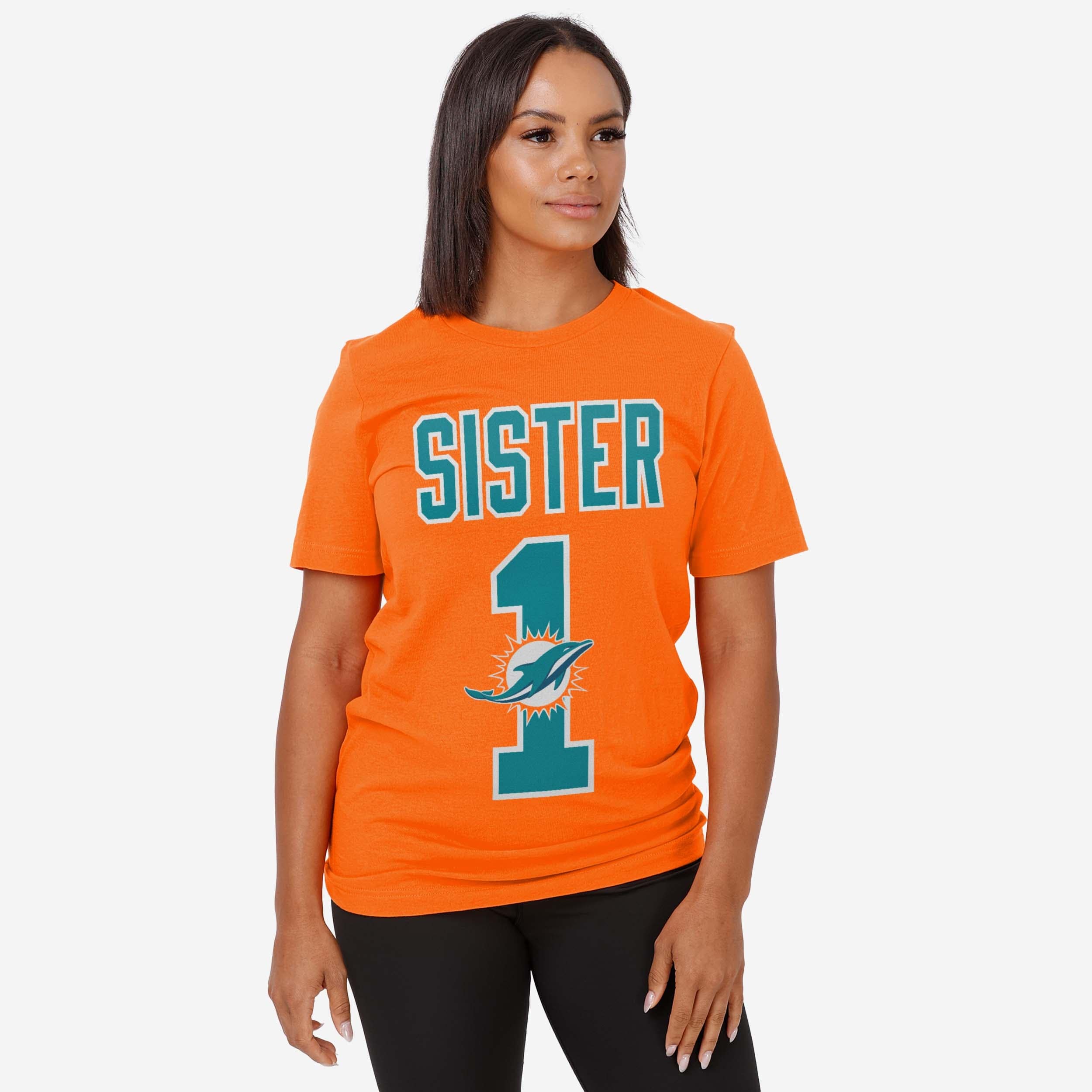 Miami Dolphins Number 1 Sister T-Shirt - Image 2