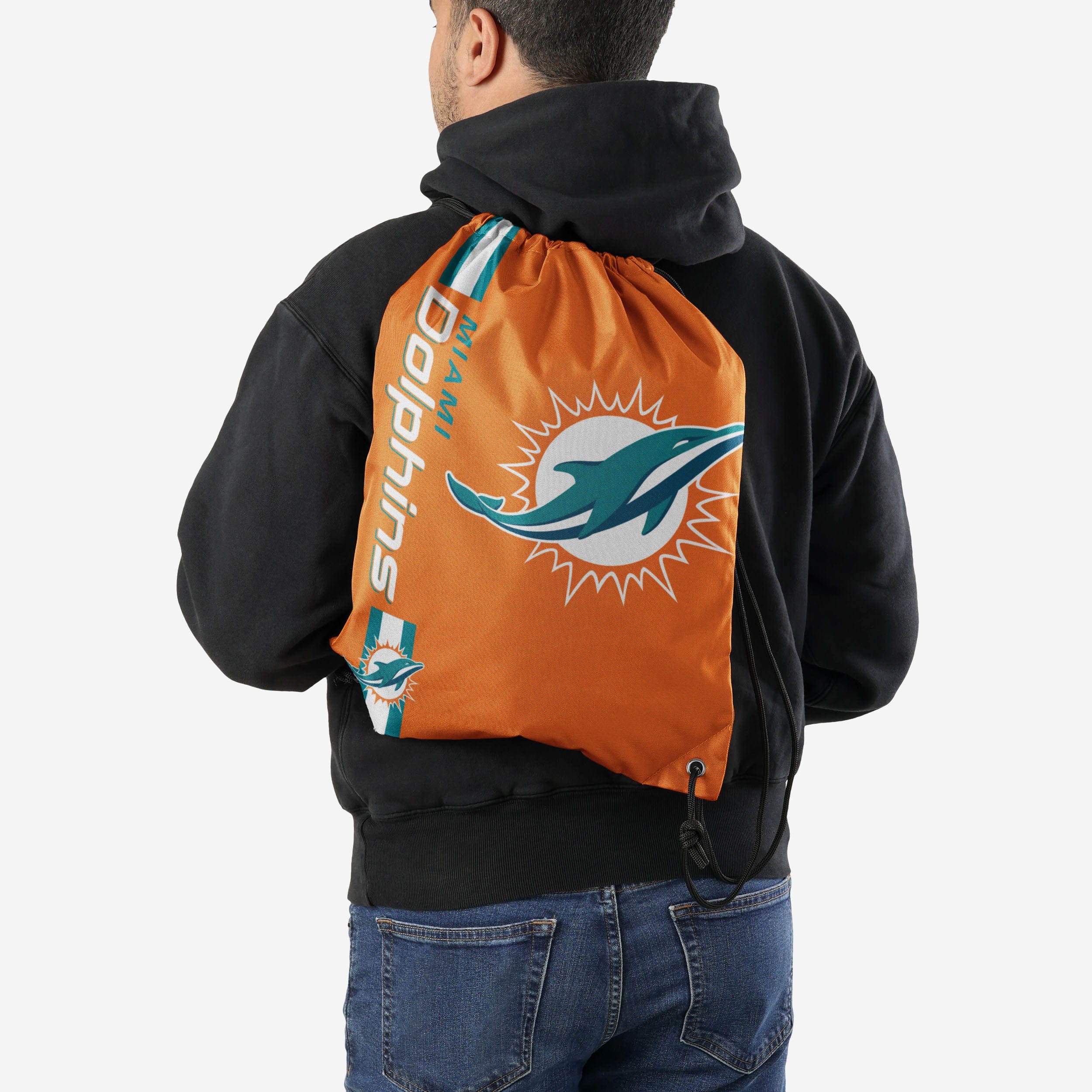 Miami Dolphins Orange Alternate Color Big Logo Drawstring Backpack - Image 2