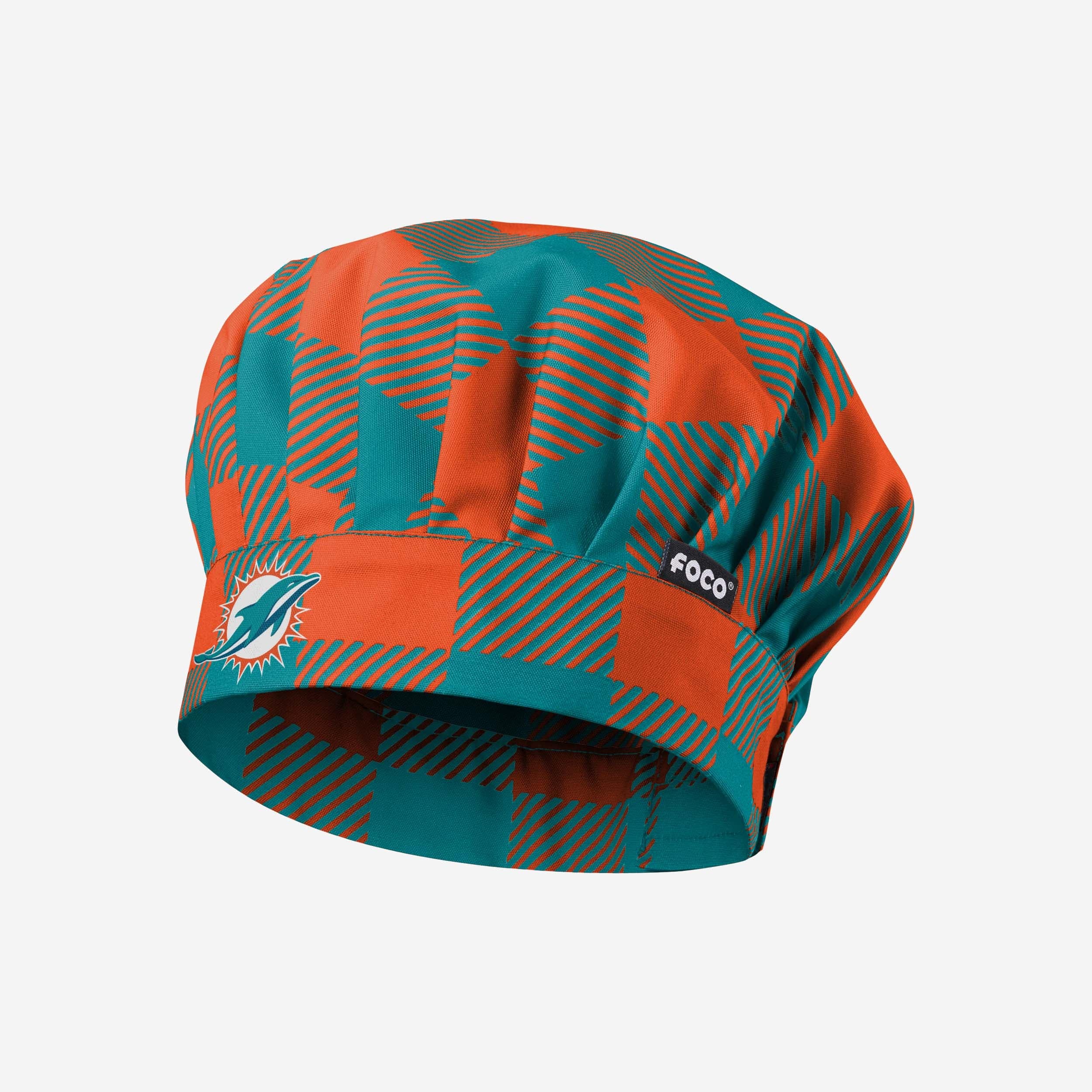 Miami Dolphins Plaid Chef Hat