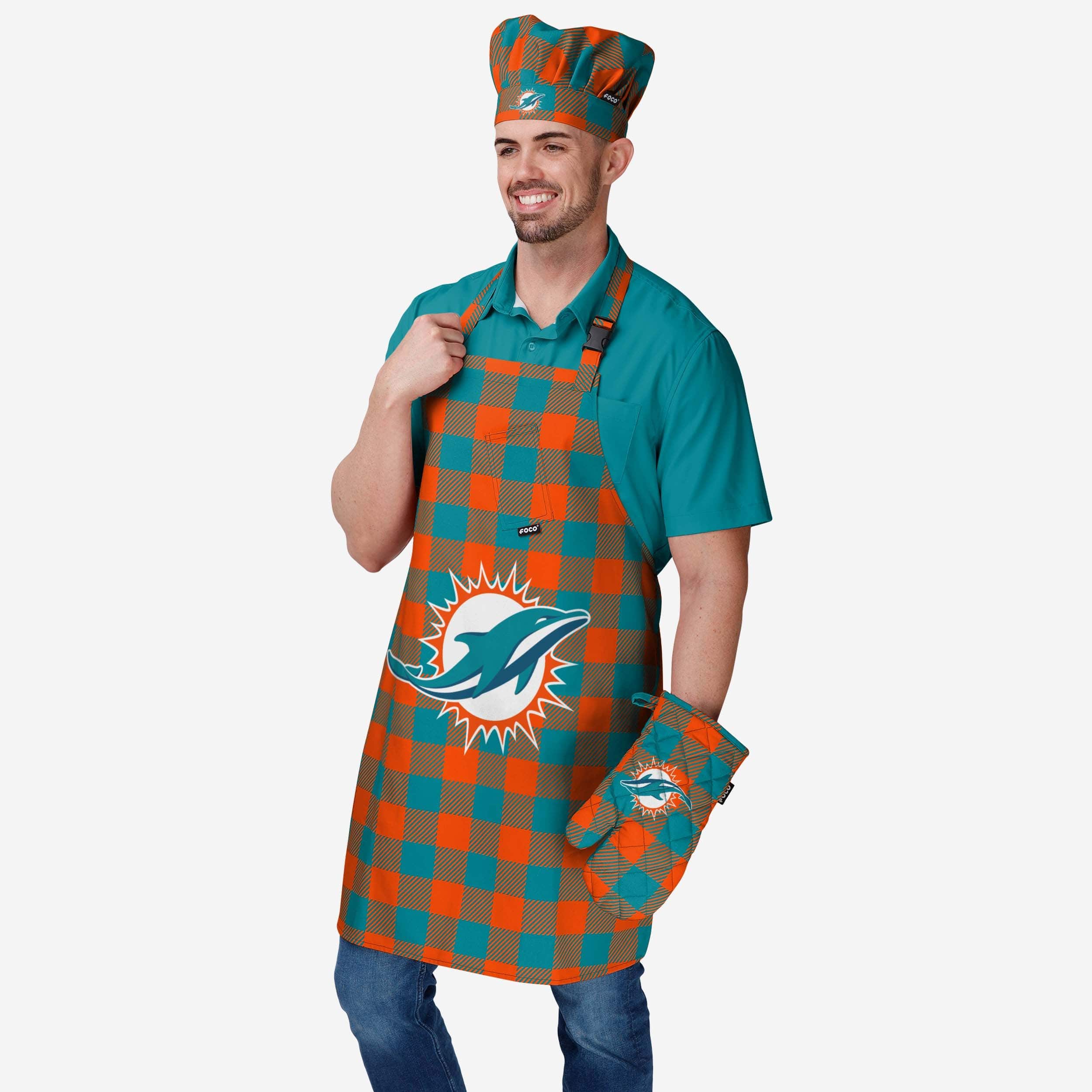 Miami Dolphins Plaid Chef Hat - Image 2