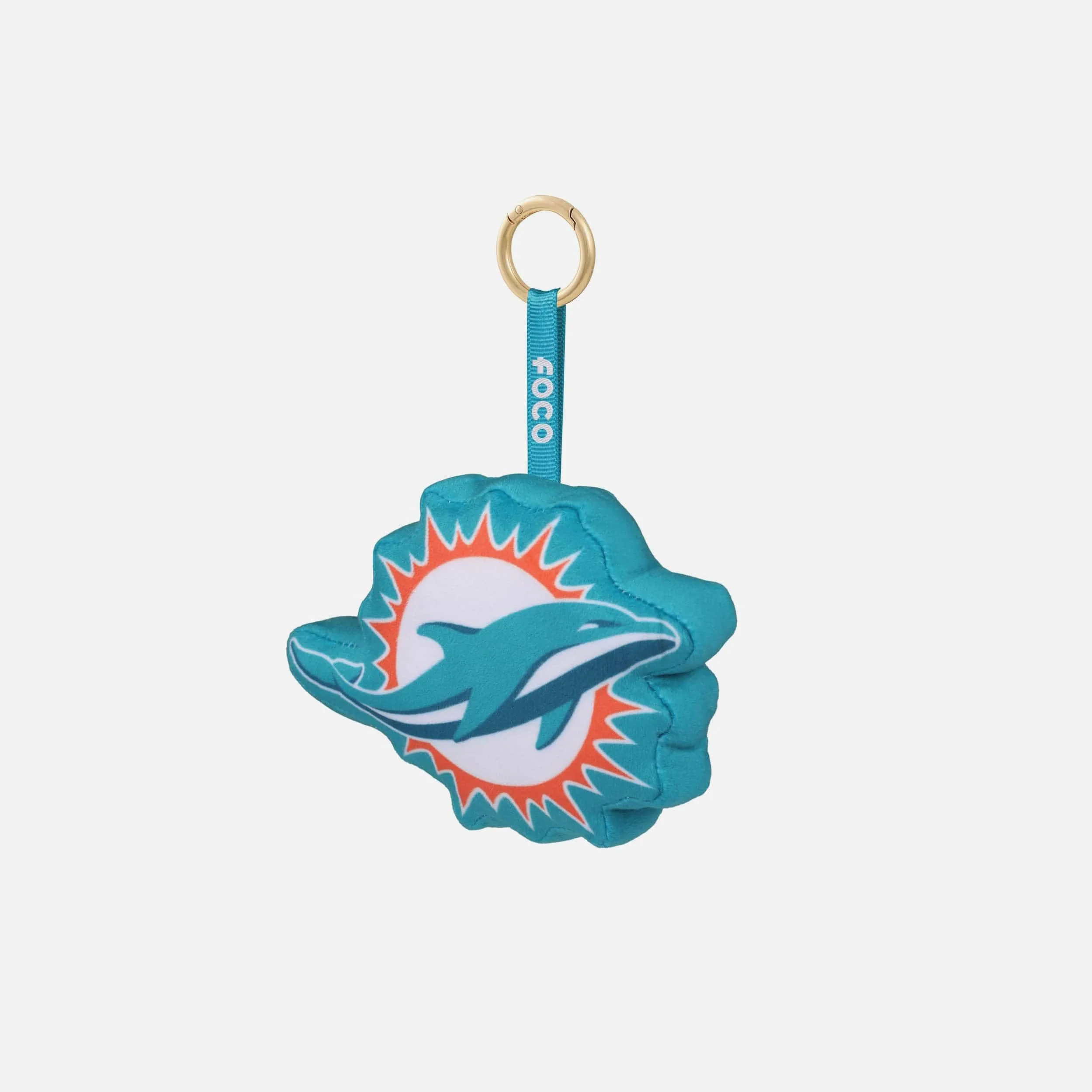 Miami Dolphins Plush Team Logo Bag Charm Keychain - Image 3