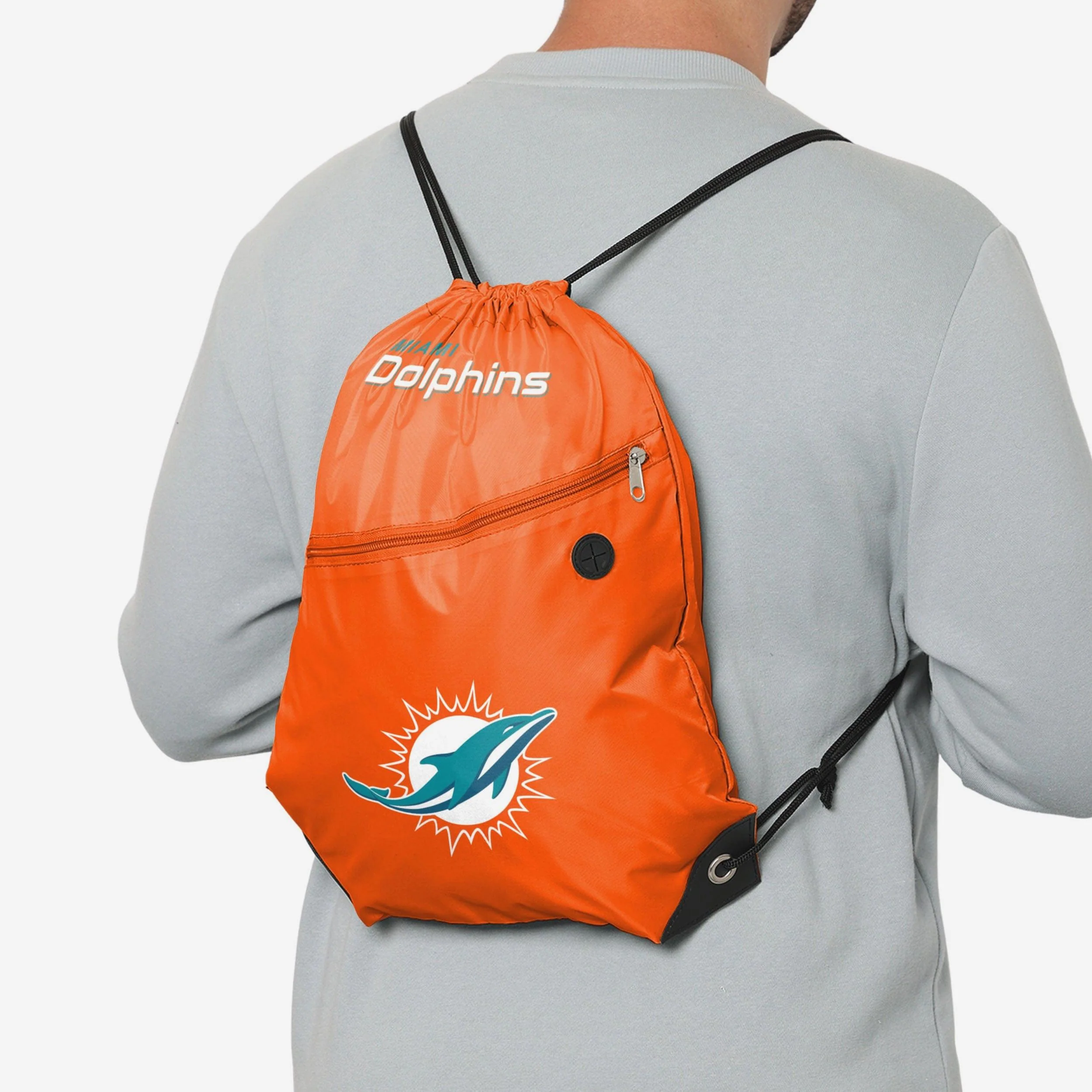 Miami Dolphins Pocket Drawstring Backpack - Image 3