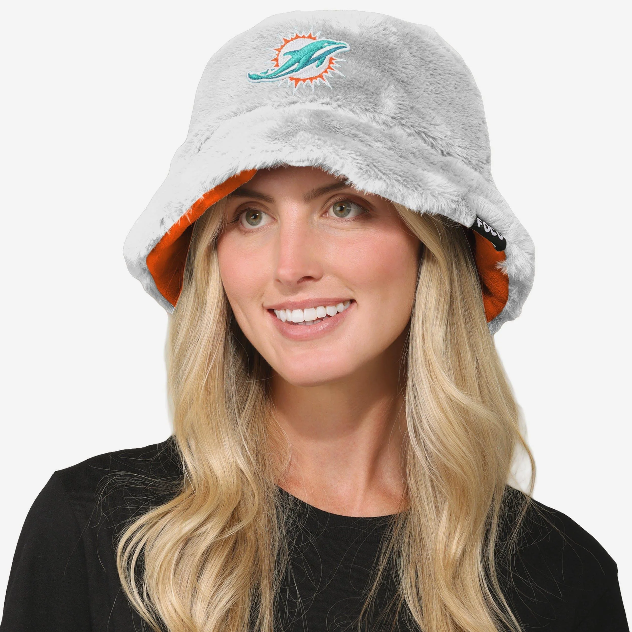 Miami Dolphins Reversible Faux Fur Bucket Hat - Image 2
