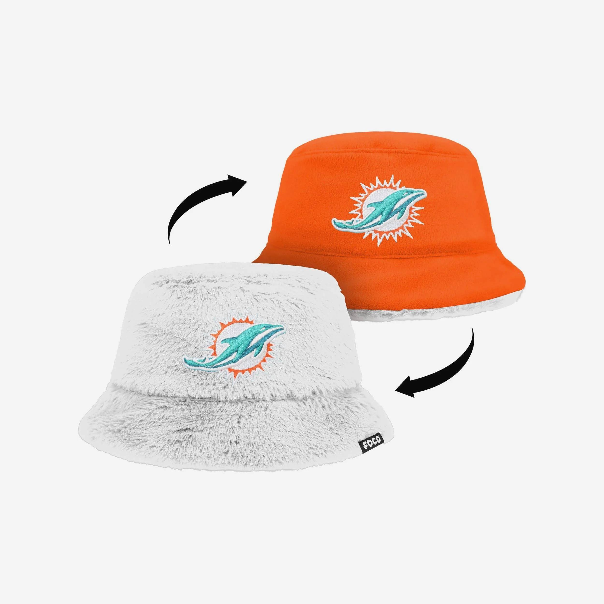 Miami Dolphins Reversible Faux Fur Bucket Hat - Image 4