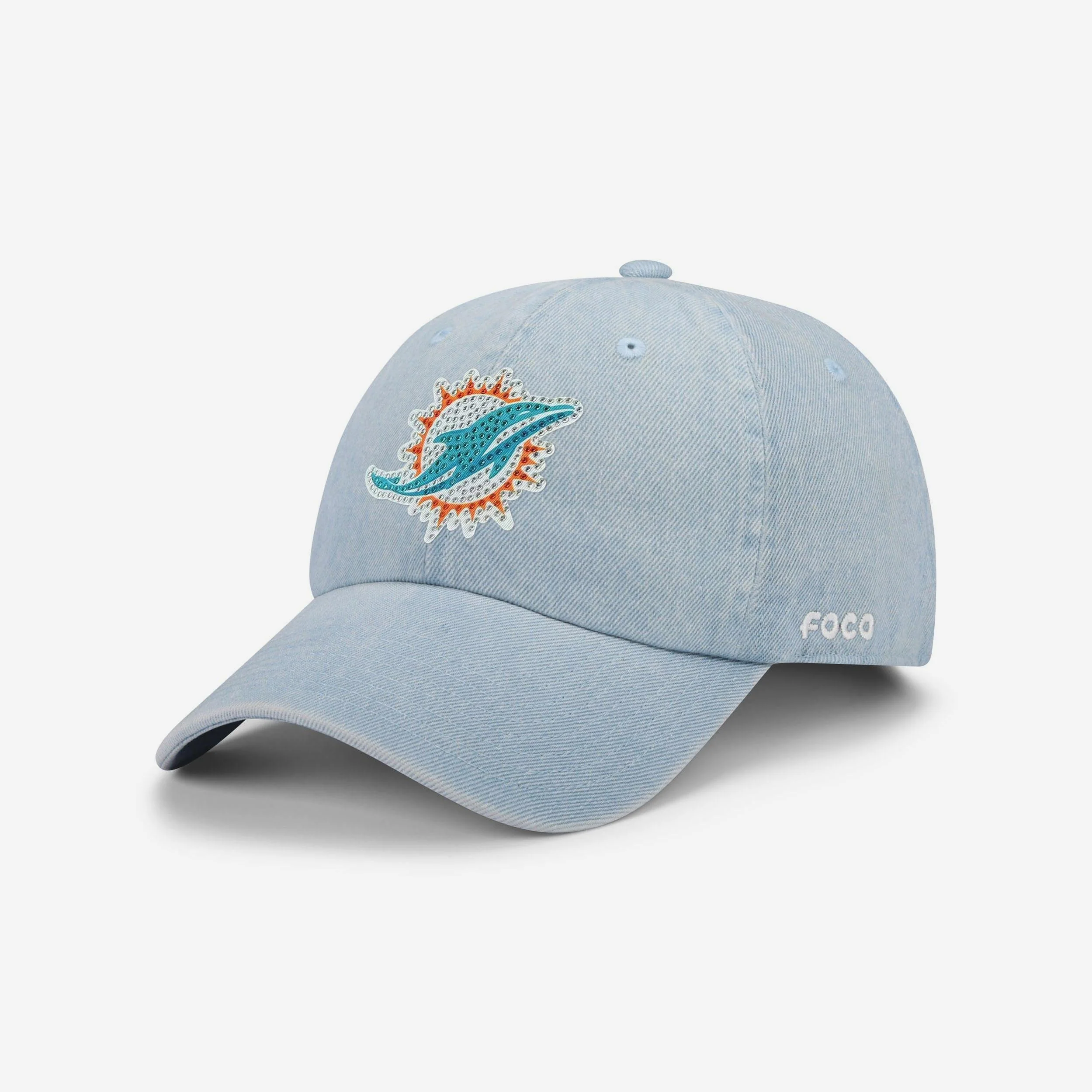 Miami Dolphins Rhinestone Logo Denim Casual Cap