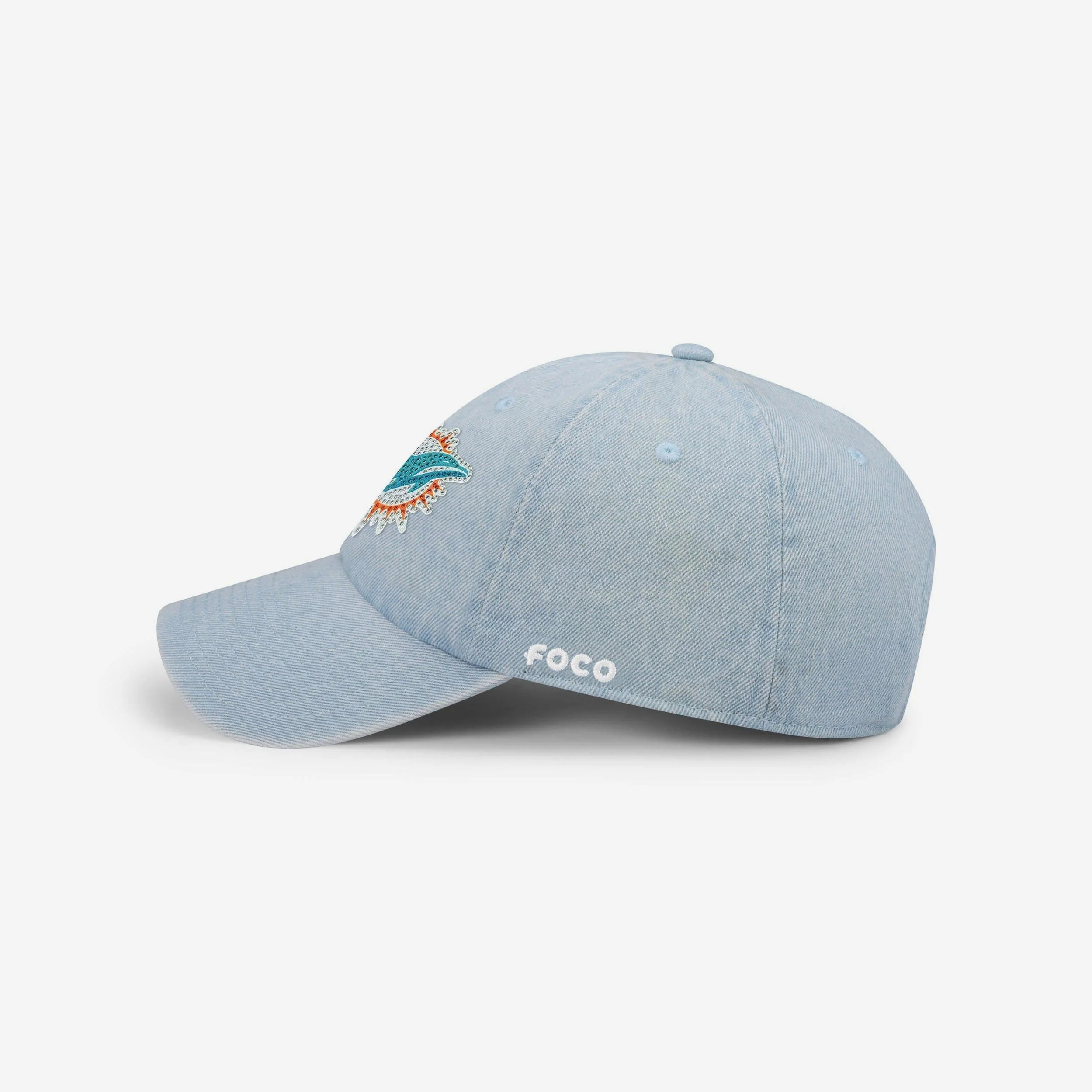 Miami Dolphins Rhinestone Logo Denim Casual Cap - Image 3