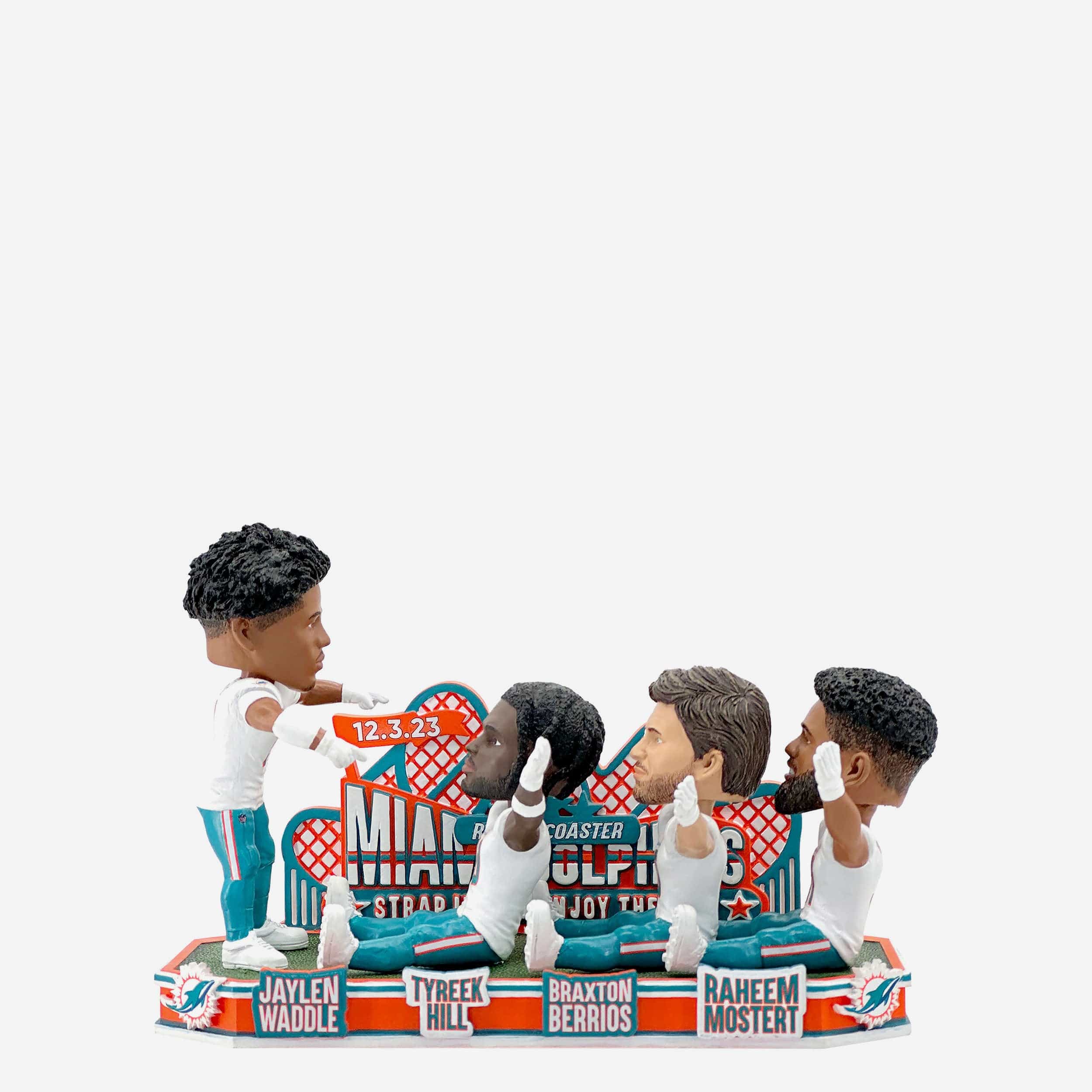 Miami Dolphins Roller Coaster Touchdown Celebration Mini Bobblehead Scene