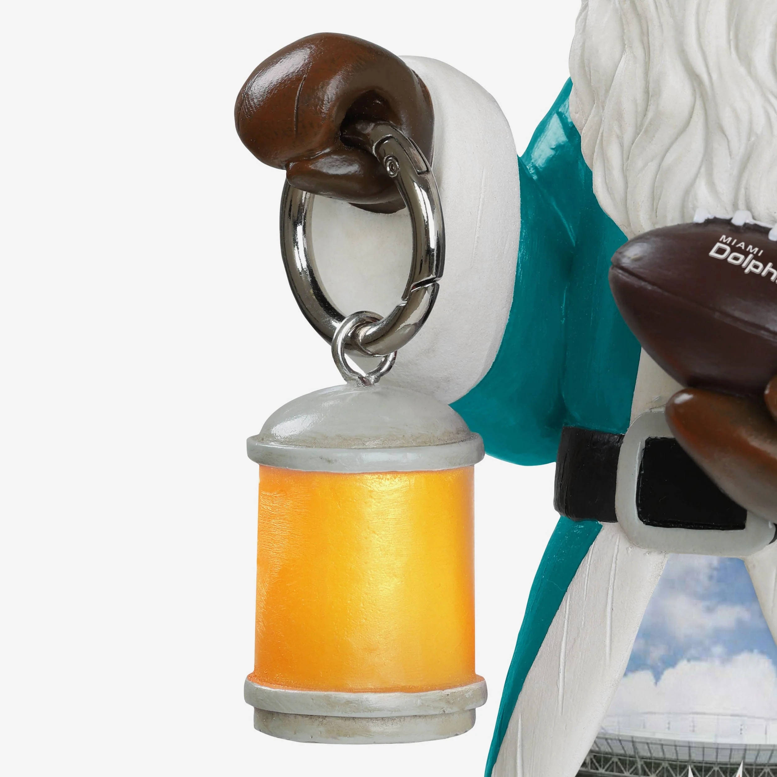 Miami Dolphins Santa Figure With Light Up Lantern - Image 3