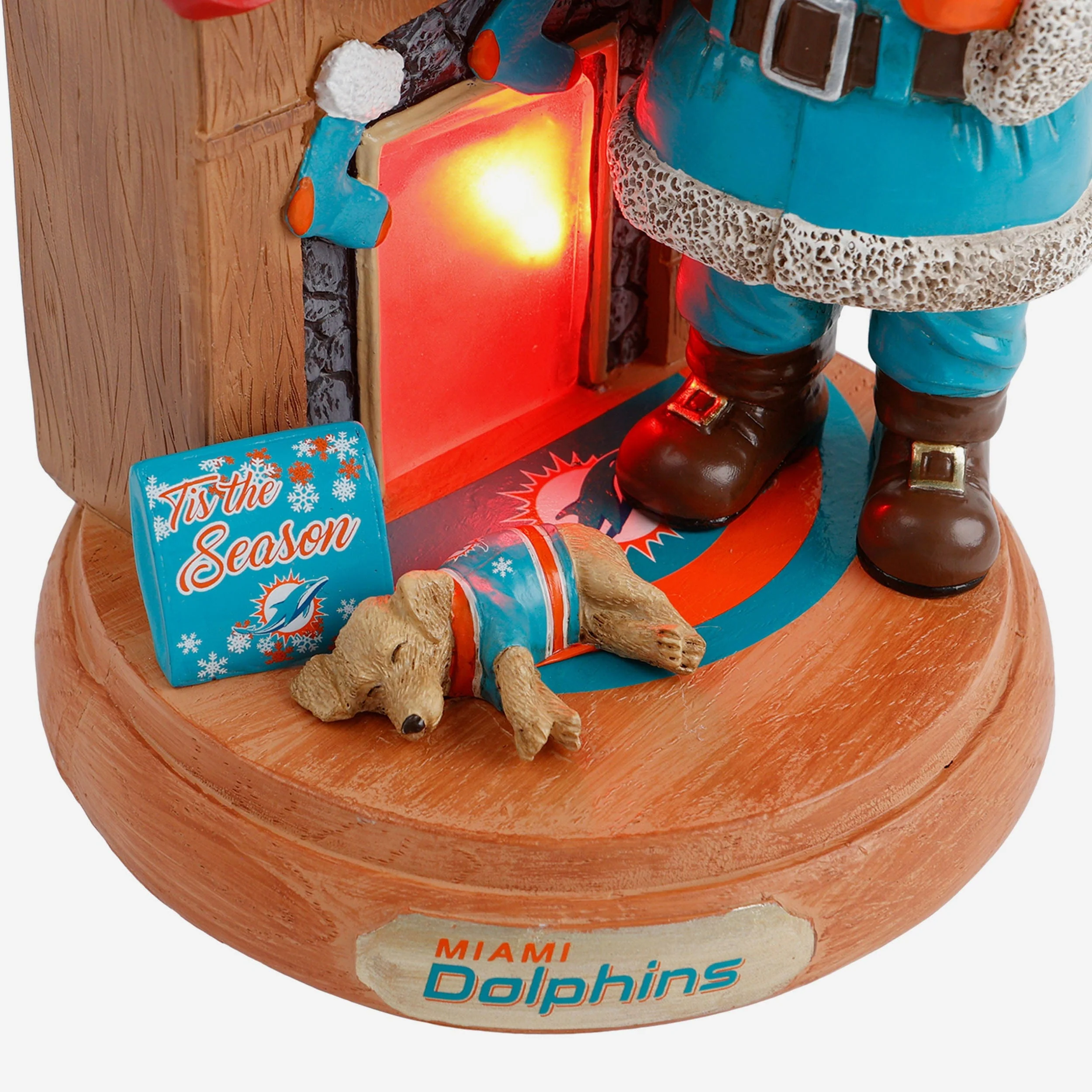 Miami Dolphins Santa Fireplace Figurine - Image 3