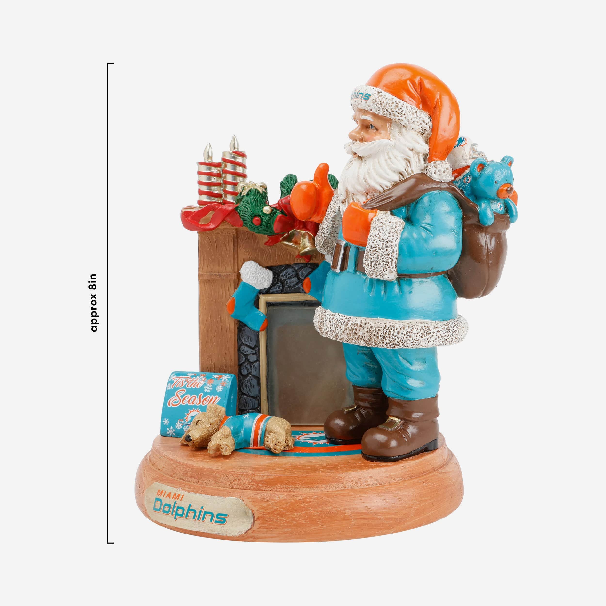 Miami Dolphins Santa Fireplace Figurine - Image 4