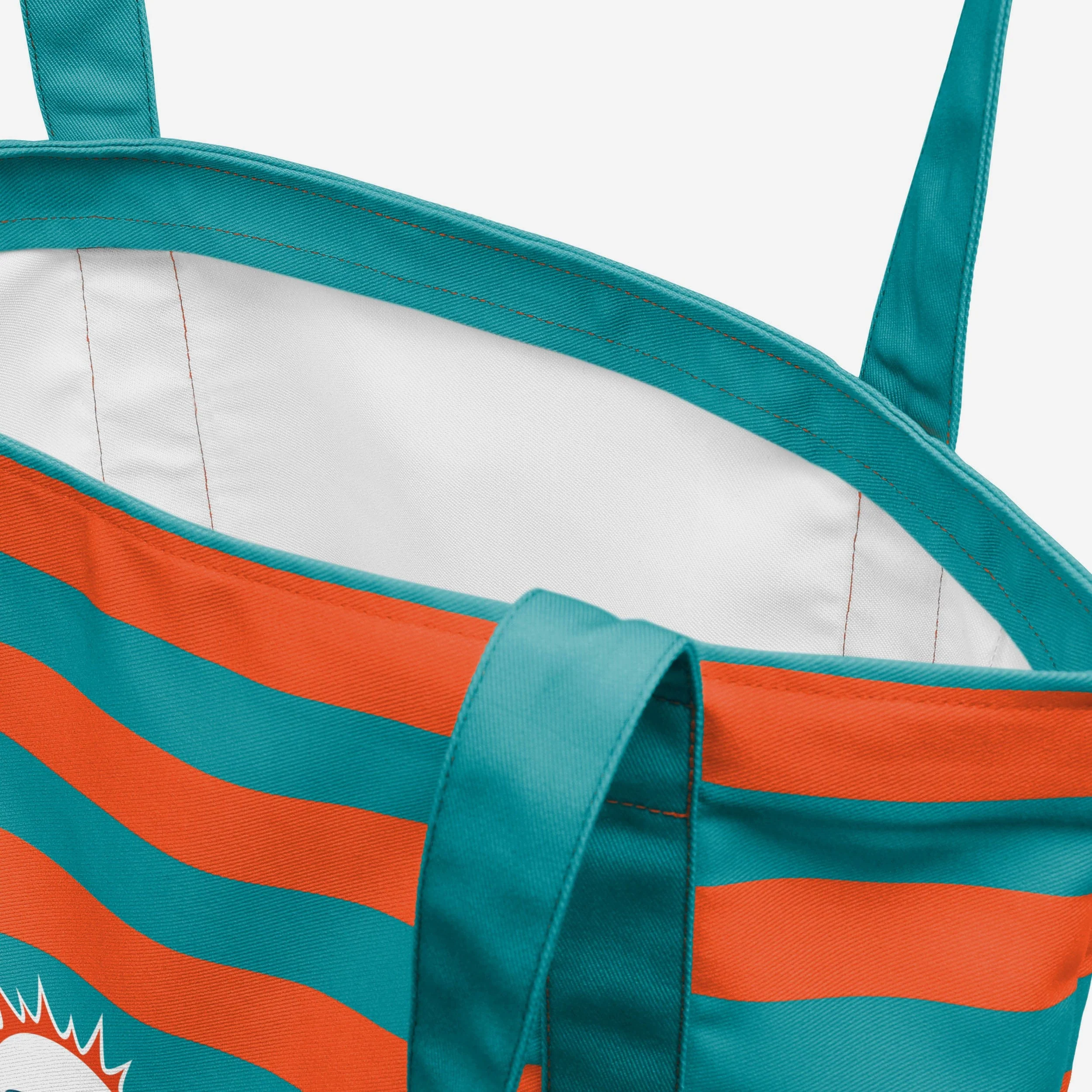 Miami Dolphins Team Stripe Canvas Tote Bag - Image 4
