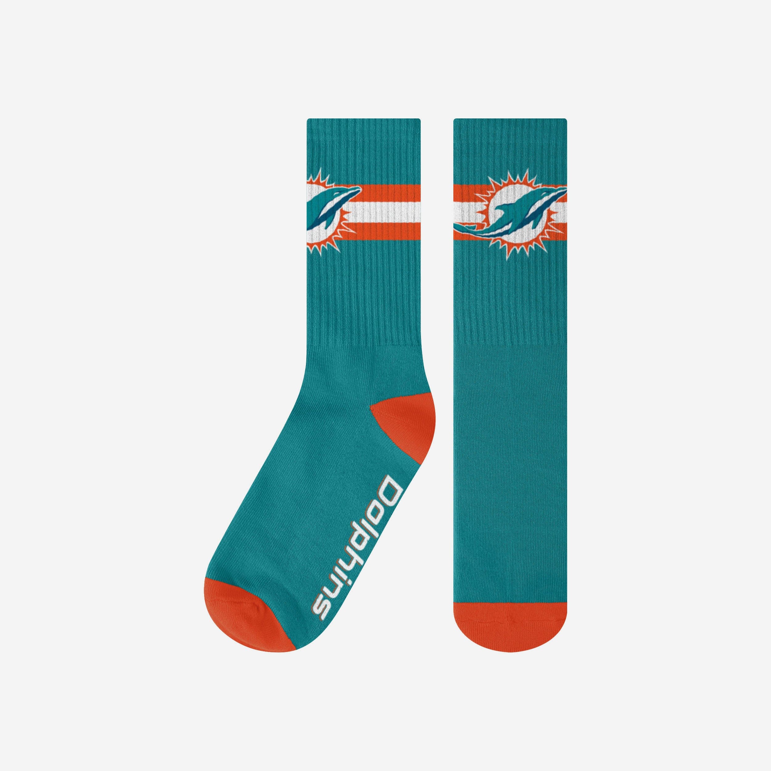 Miami Dolphins Team Stripe Crew Socks