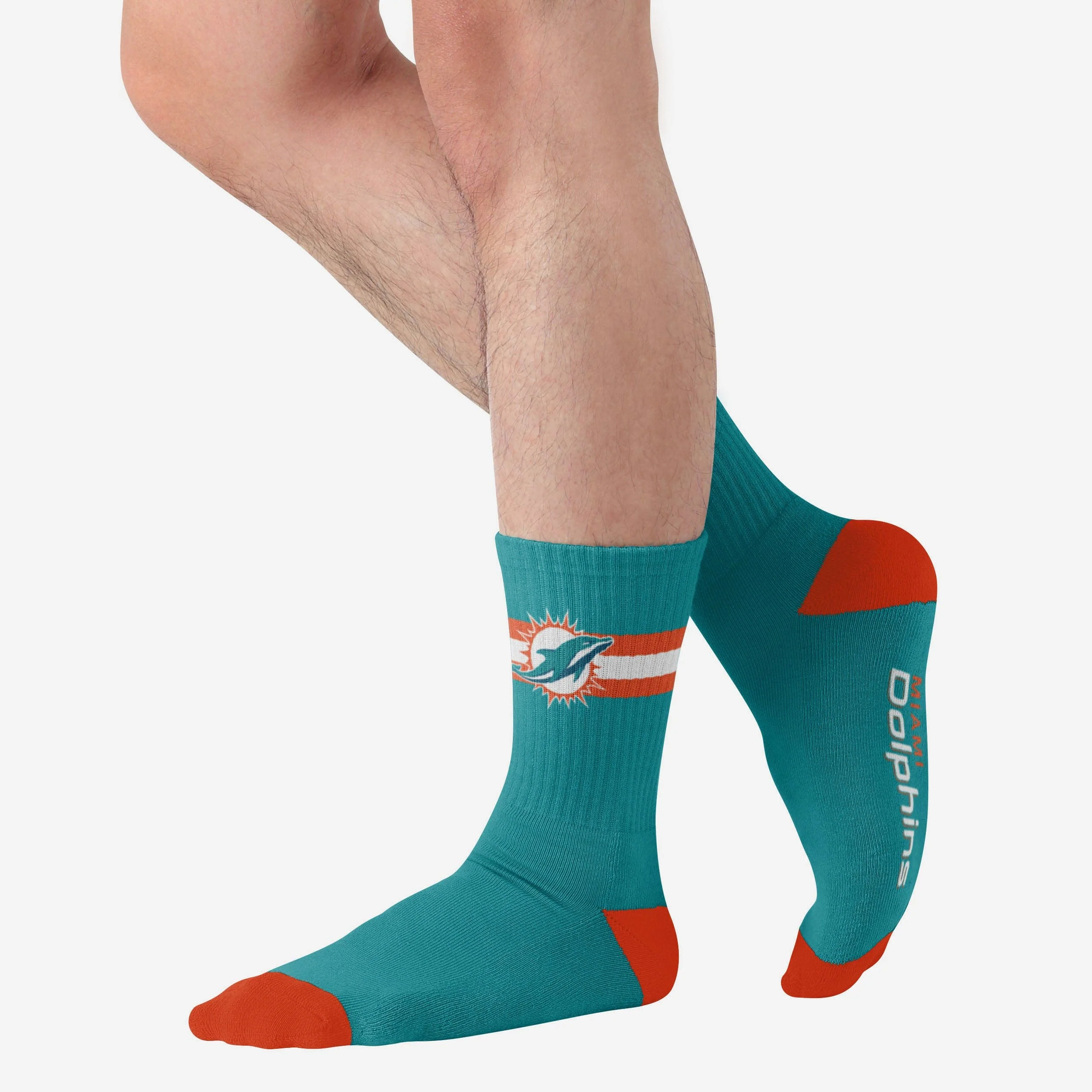 Miami Dolphins Team Stripe Crew Socks - Image 2